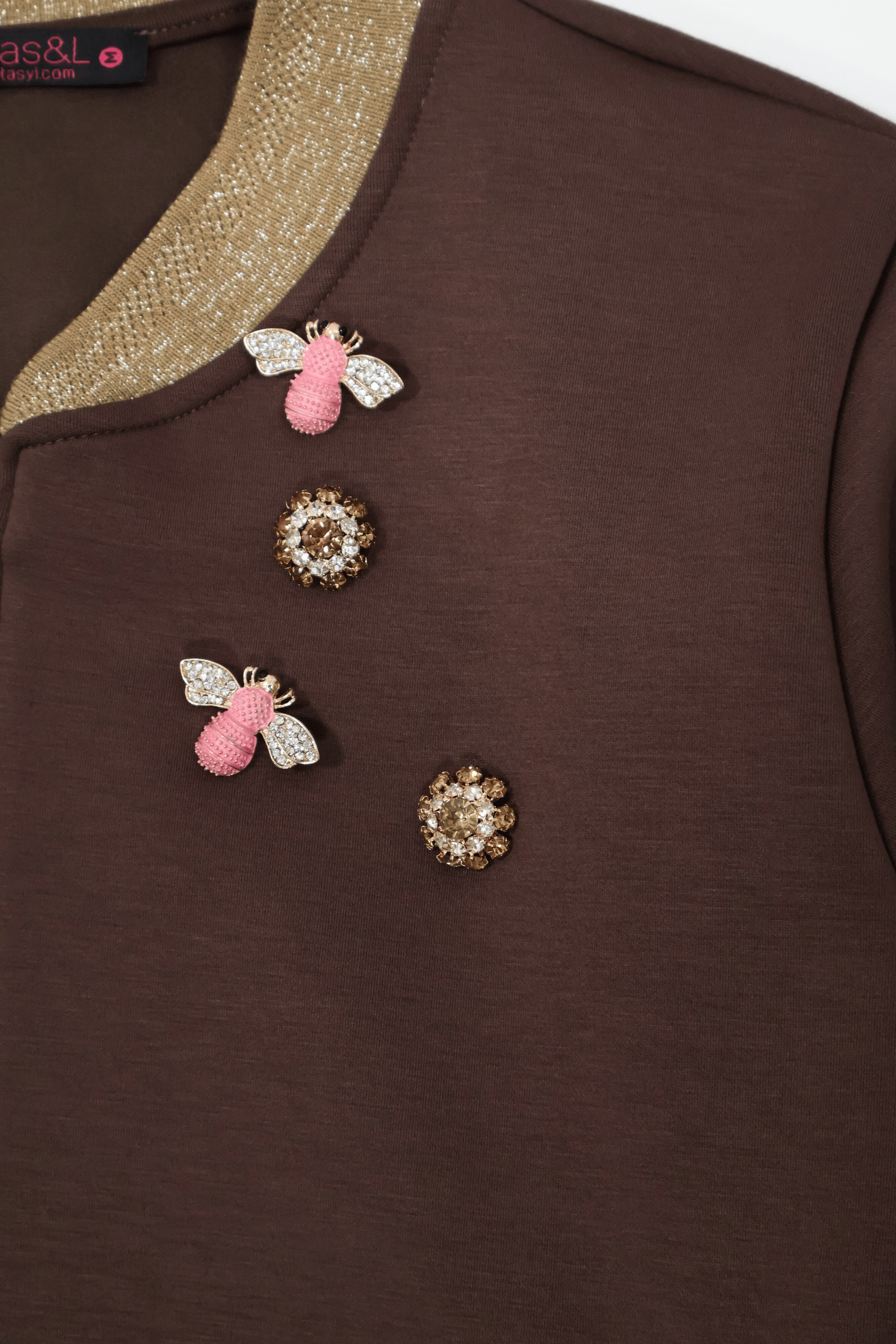 Chaqueta marron cremallera con detalles de broche mosca Lolitas&L - lolitasyl.com