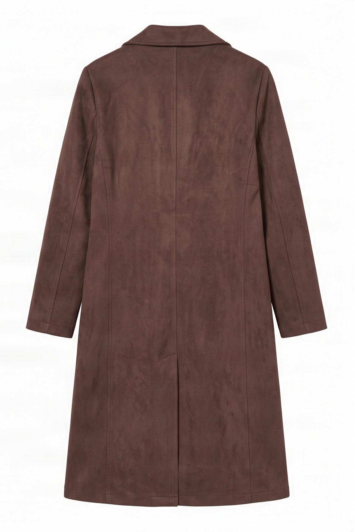 Chaqueta marron larga de antelina abotonada Lolitas&L