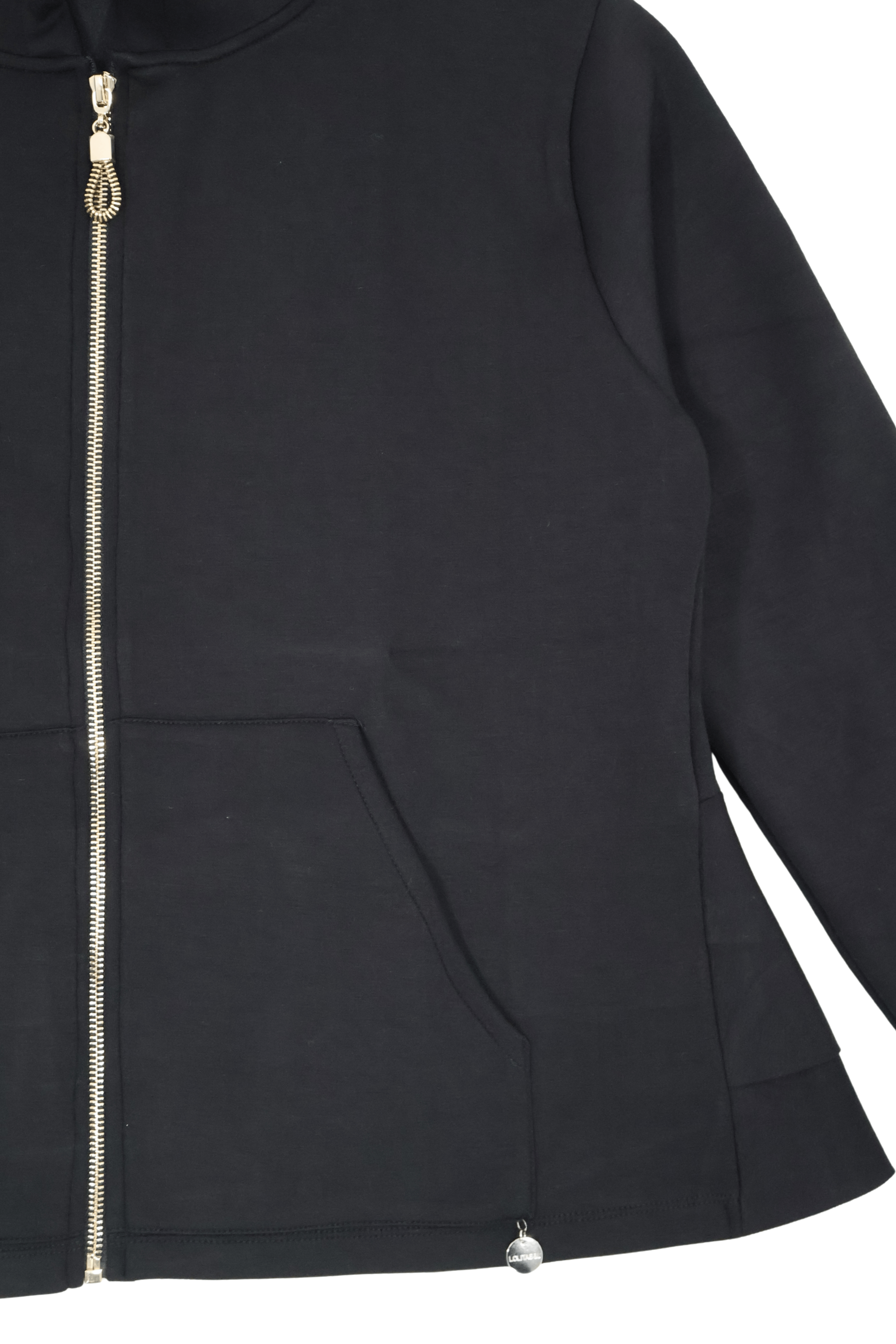 Chaqueta negra capucha con cremallera y manga larga Lolitas&L - lolitasyl.com