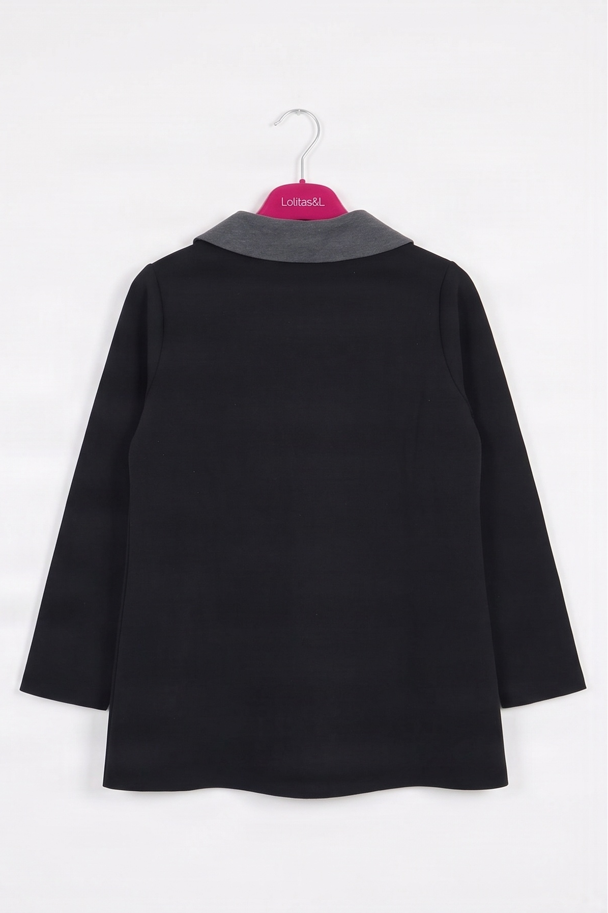Chaqueta Negra con Cuello Contraste y Strass Preloved