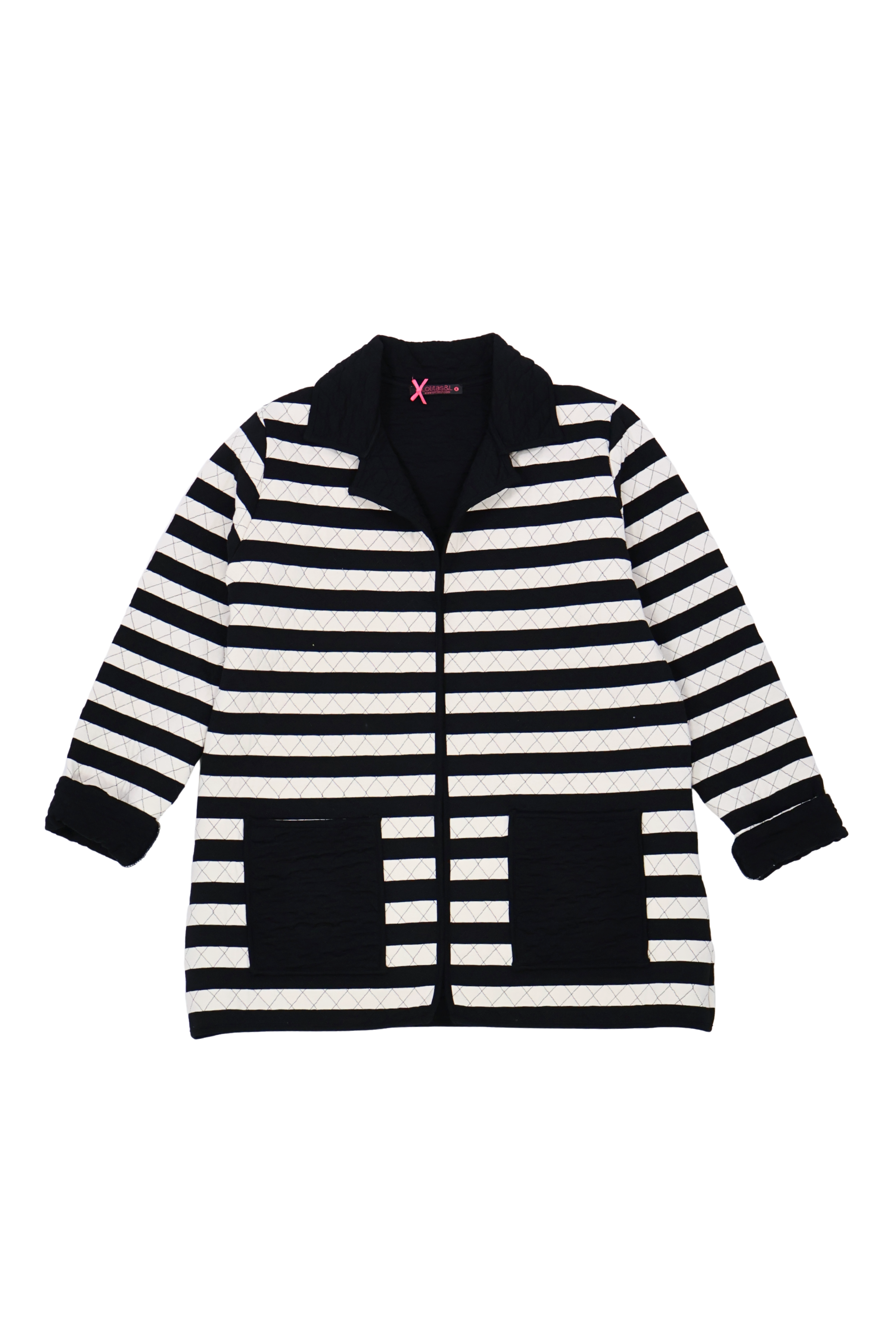 Chaqueta rayas blancas y negras guateada con bolsillos Lolitas&L