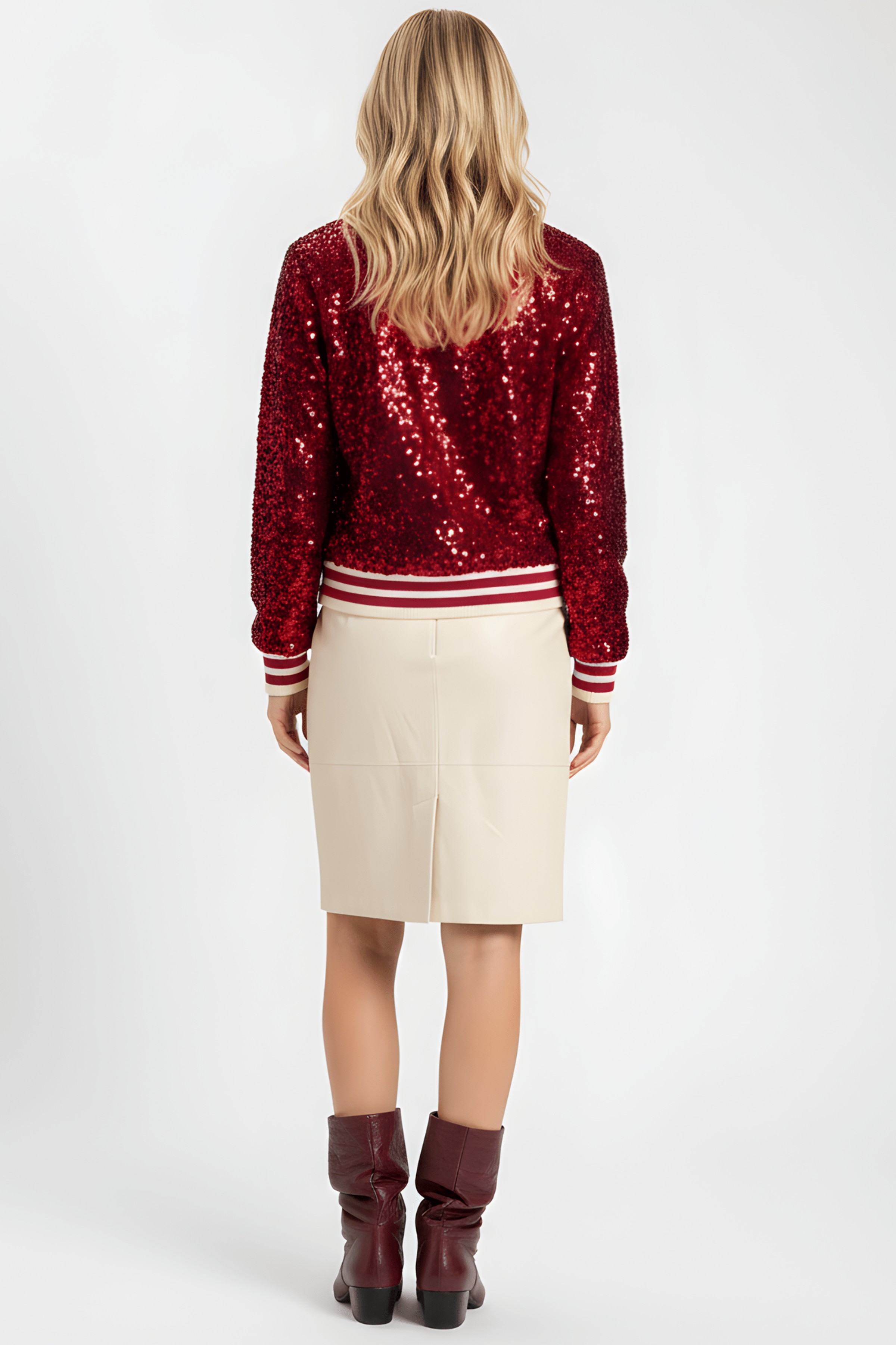 Chaqueta roja lentejuelas elasticos con botones Lolitas&L - lolitasyl.com