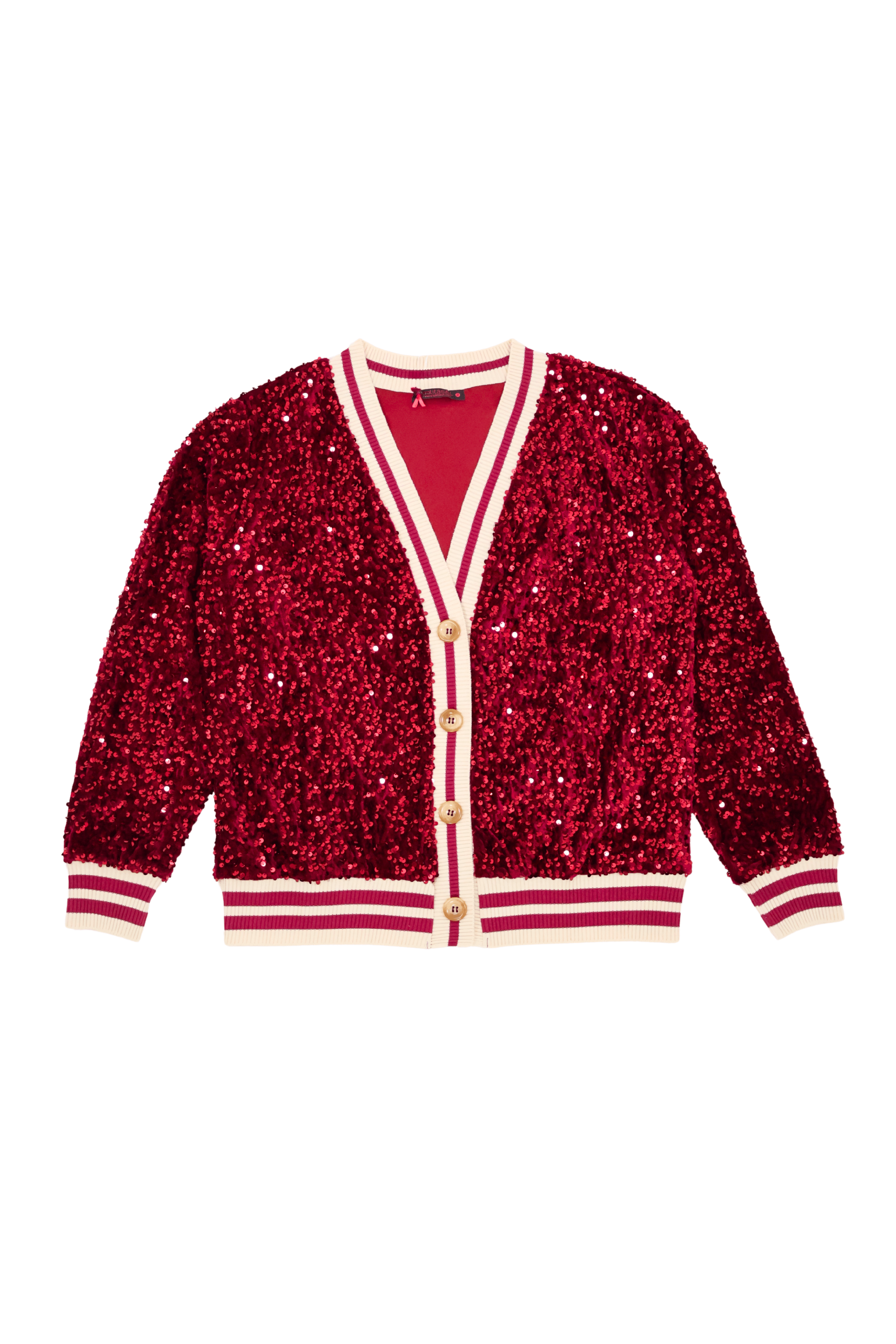 Chaqueta roja lentejuelas elasticos con botones Lolitas&L - lolitasyl.com