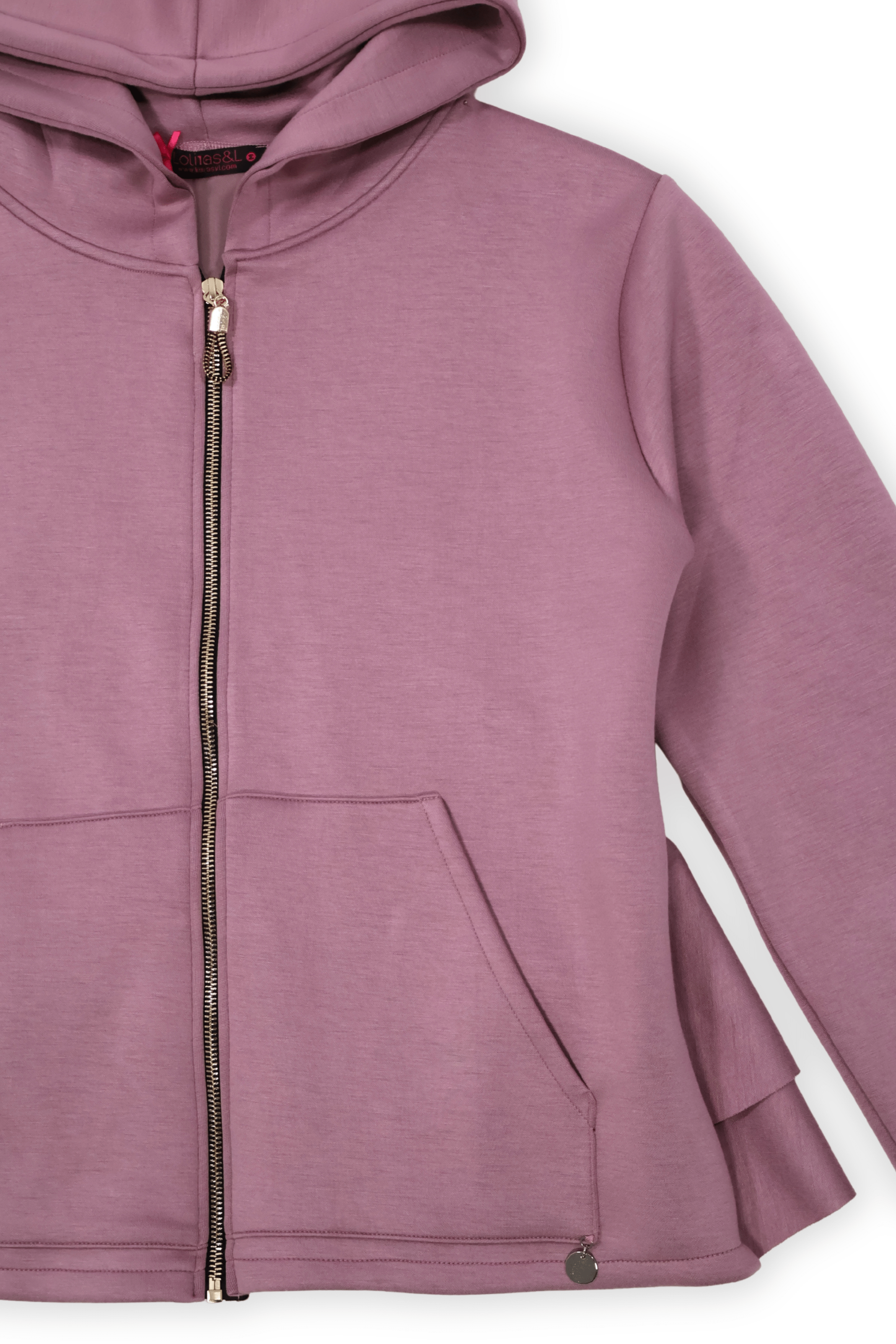 Chaqueta rosa capucha con cremallera y manga larga Lolitas&L - lolitasyl.com