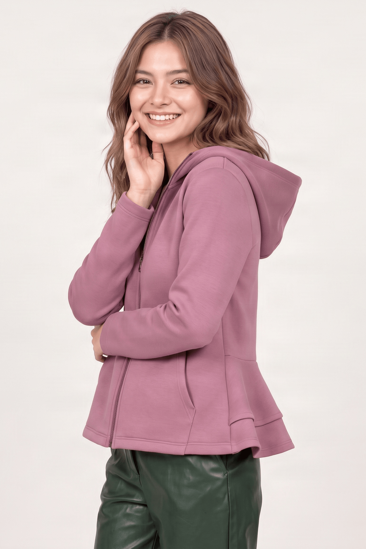 Chaqueta rosa capucha con cremallera y manga larga Lolitas&L - lolitasyl.com