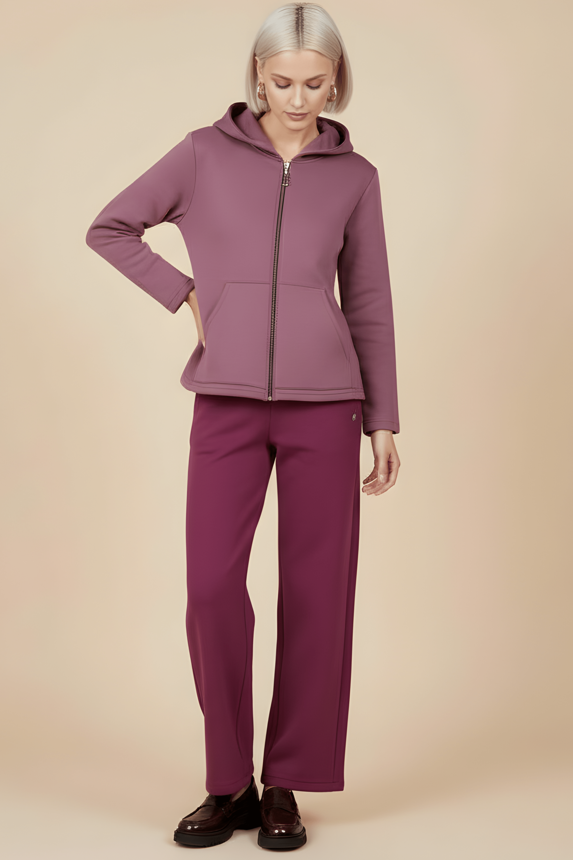 Chaqueta rosa capucha con cremallera y manga larga Lolitas&L - lolitasyl.com