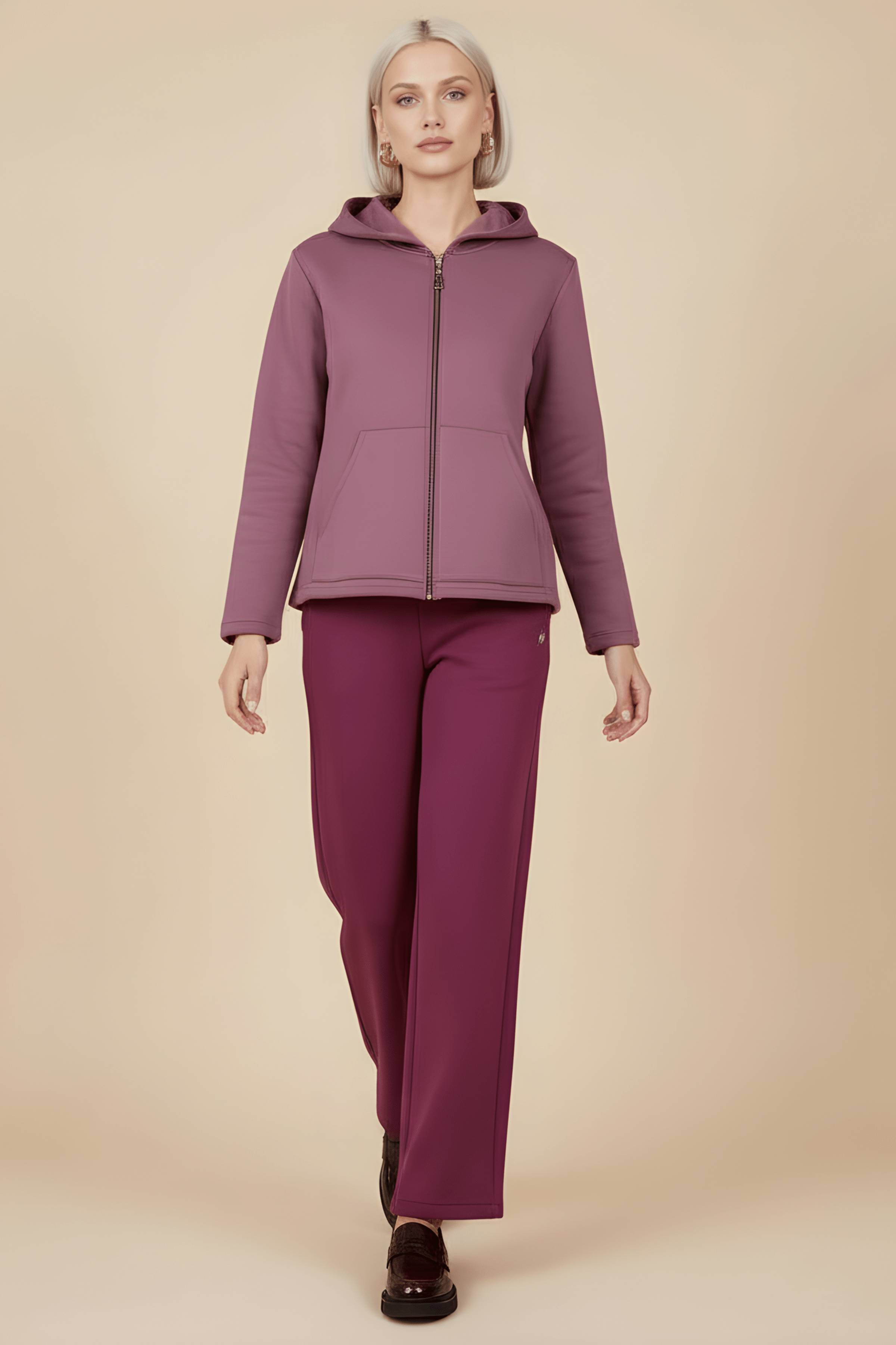 Chaqueta rosa capucha con cremallera y manga larga Lolitas&L - lolitasyl.com