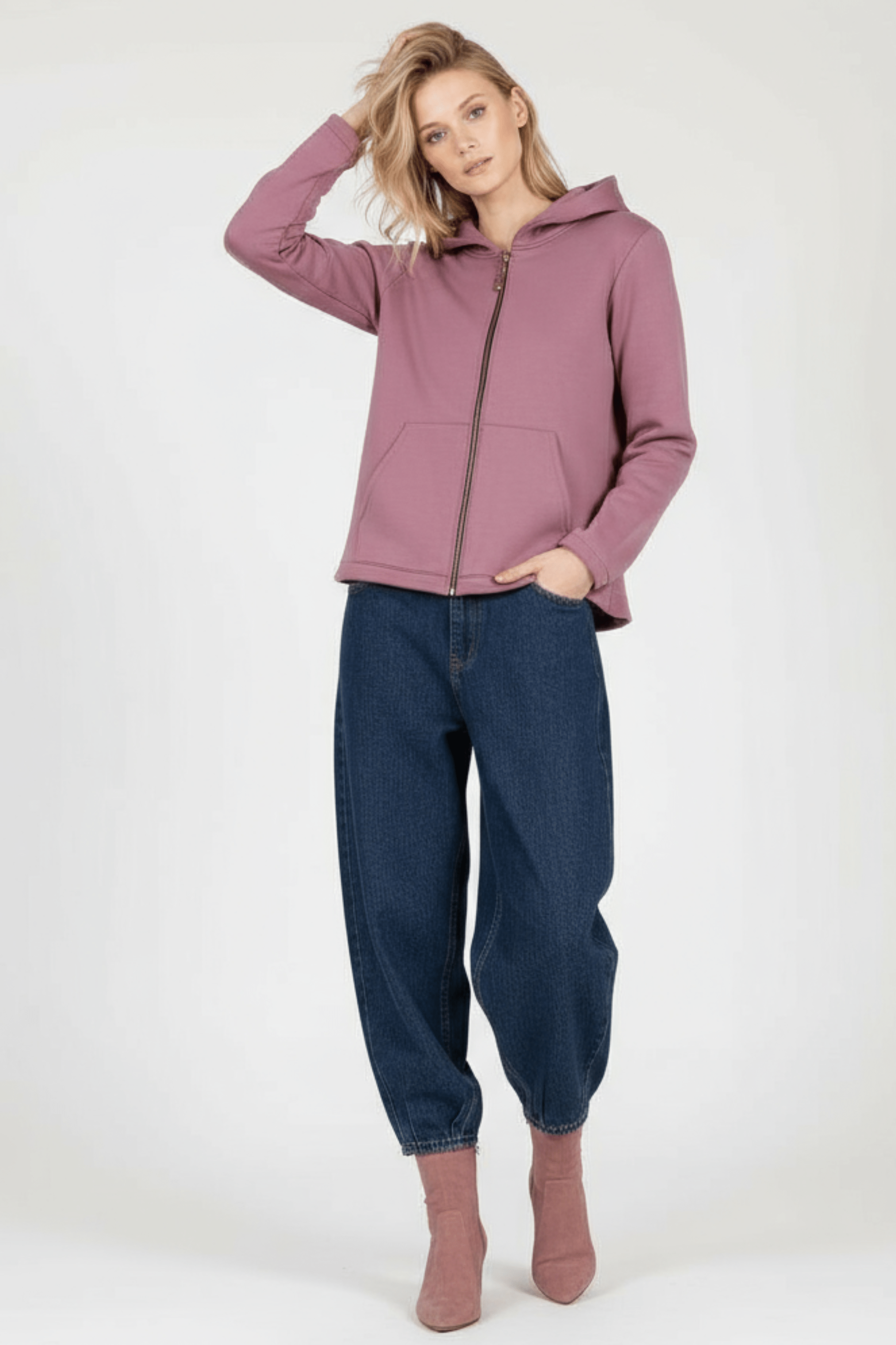 Chaqueta rosa capucha con cremallera y manga larga Lolitas&L - lolitasyl.com