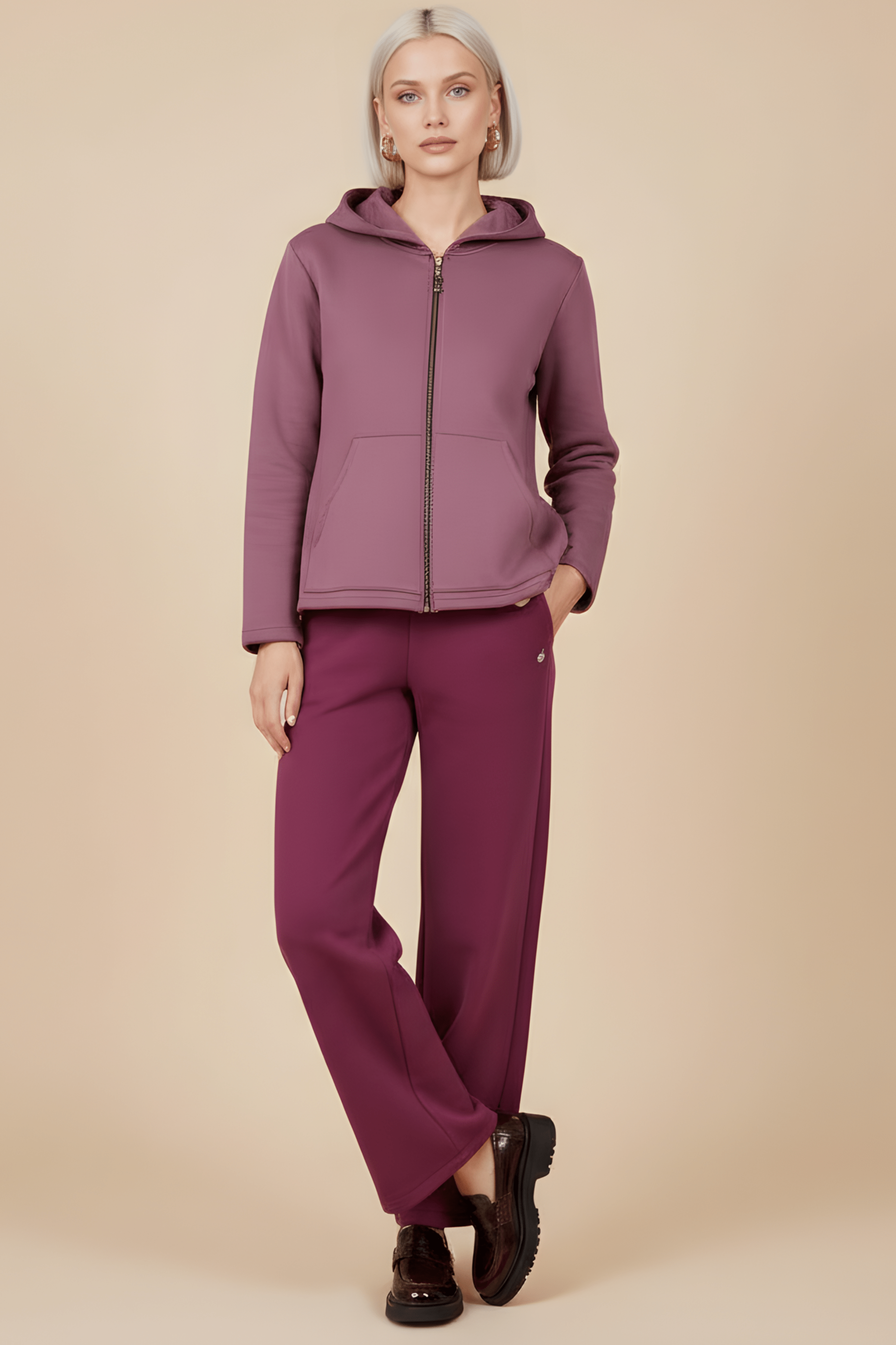 Chaqueta rosa capucha con cremallera y manga larga Lolitas&L - lolitasyl.com