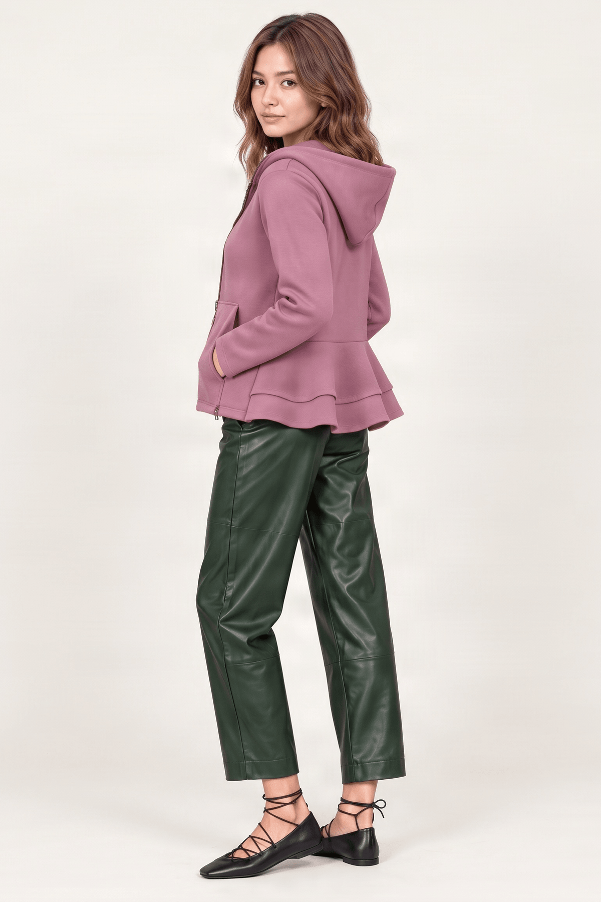 Chaqueta rosa capucha con cremallera y manga larga Lolitas&L - lolitasyl.com