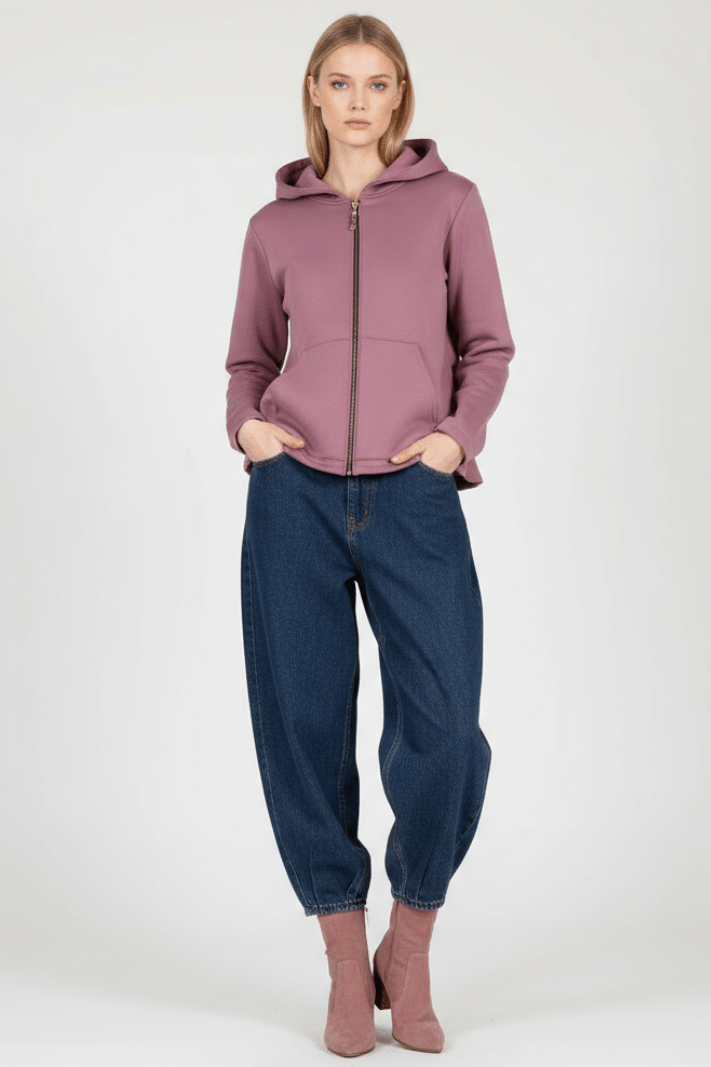 Chaqueta rosa capucha con cremallera y manga larga Lolitas&L - lolitasyl.com