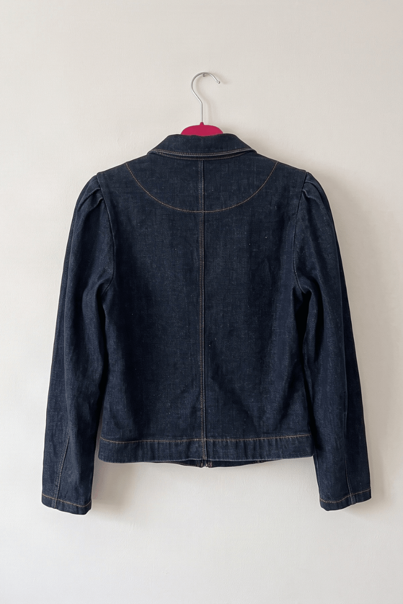 Chaqueta Vaquera Azul Oscuro con Detalles Trenzados Preloved - lolitasyl.com