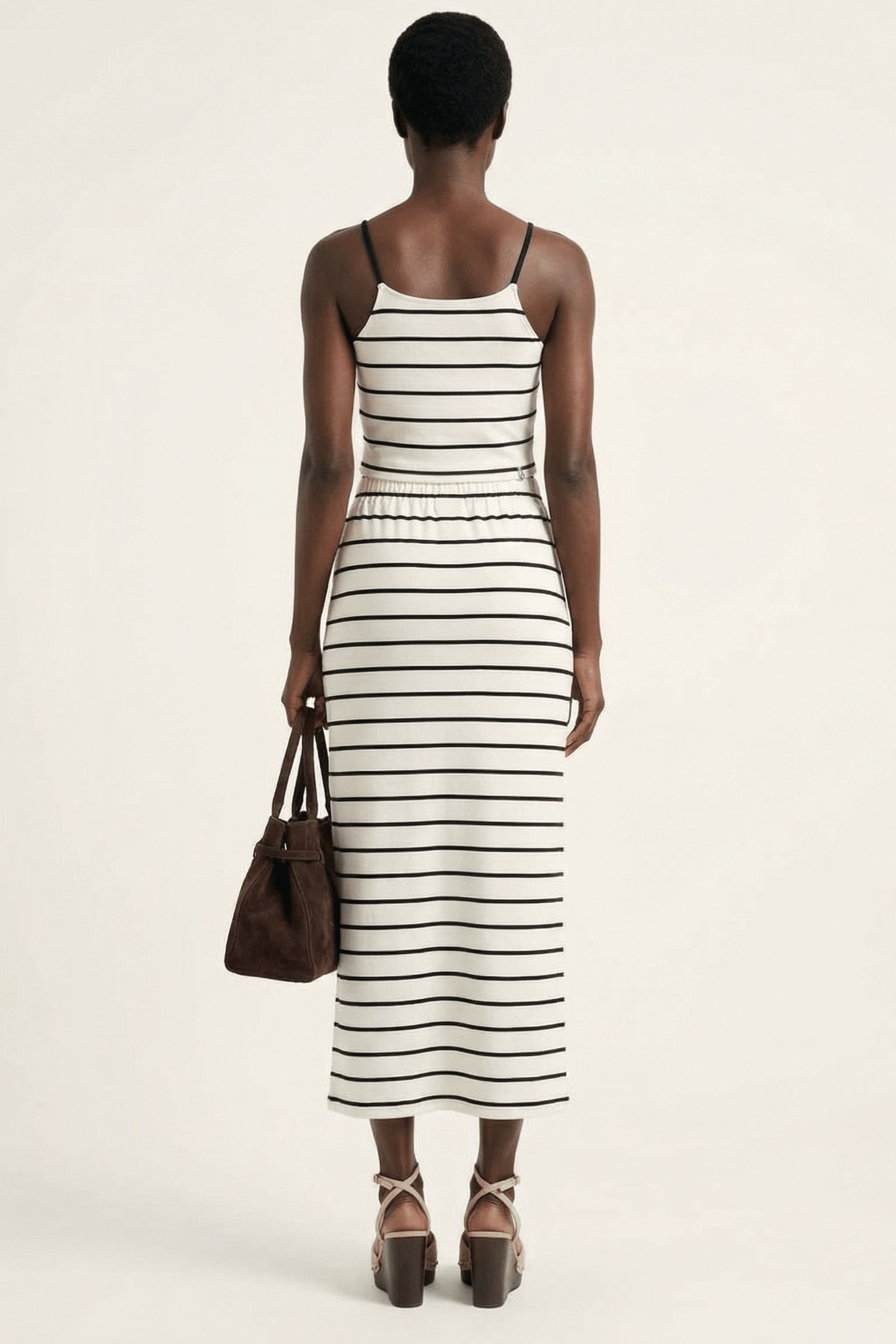 Conjunto blanco de rayas top tirantes con falda Lolitas&L - lolitasyl.com