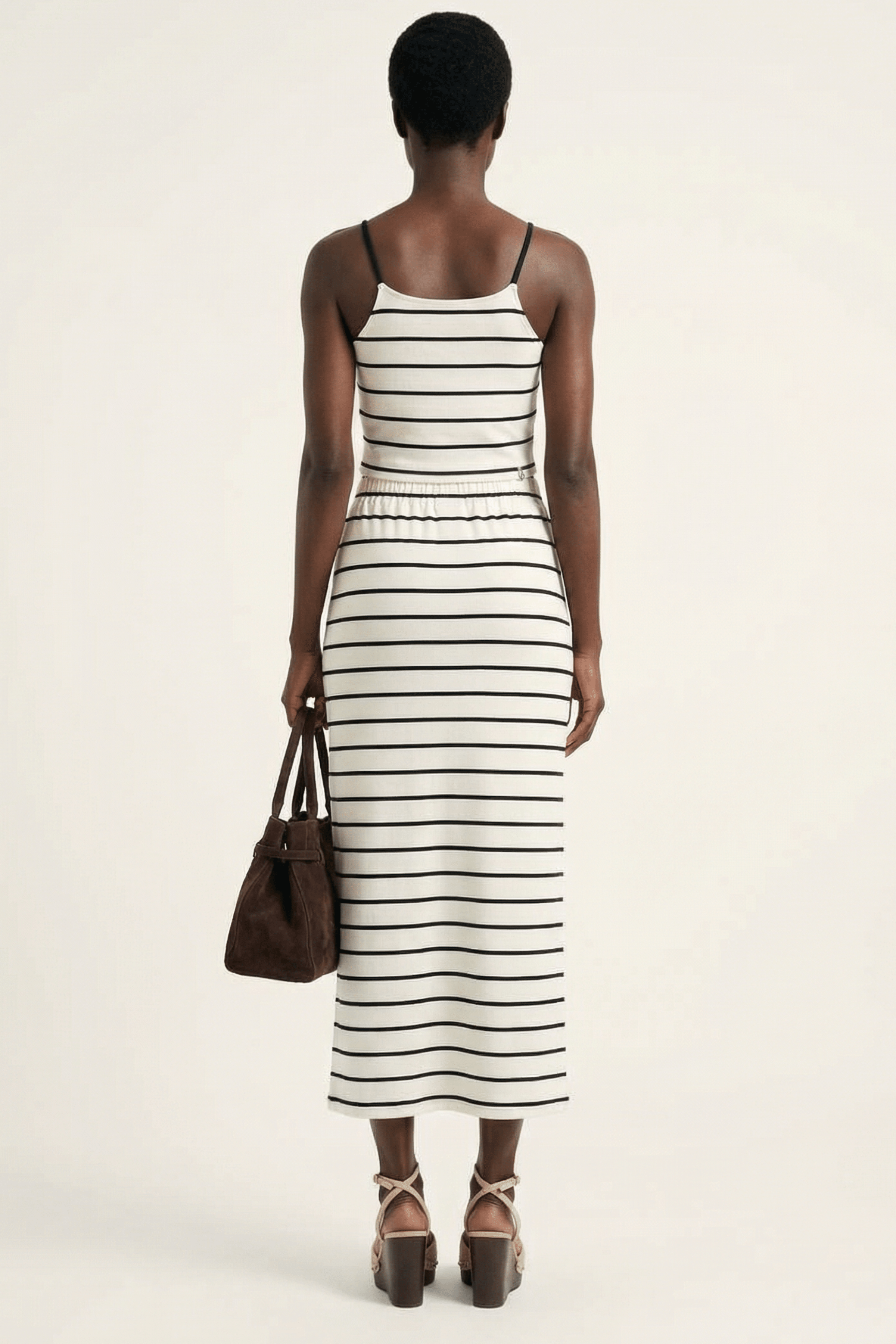 Conjunto blanco de rayas top tirantes con falda Lolitas&L - lolitasyl.com