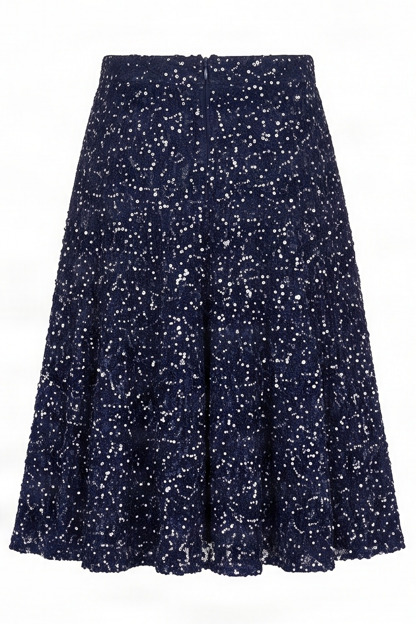 Falda azul de lentejuelas midi Lolitas&L