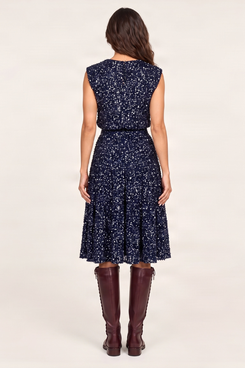 Falda azul de lentejuelas midi Lolitas&L