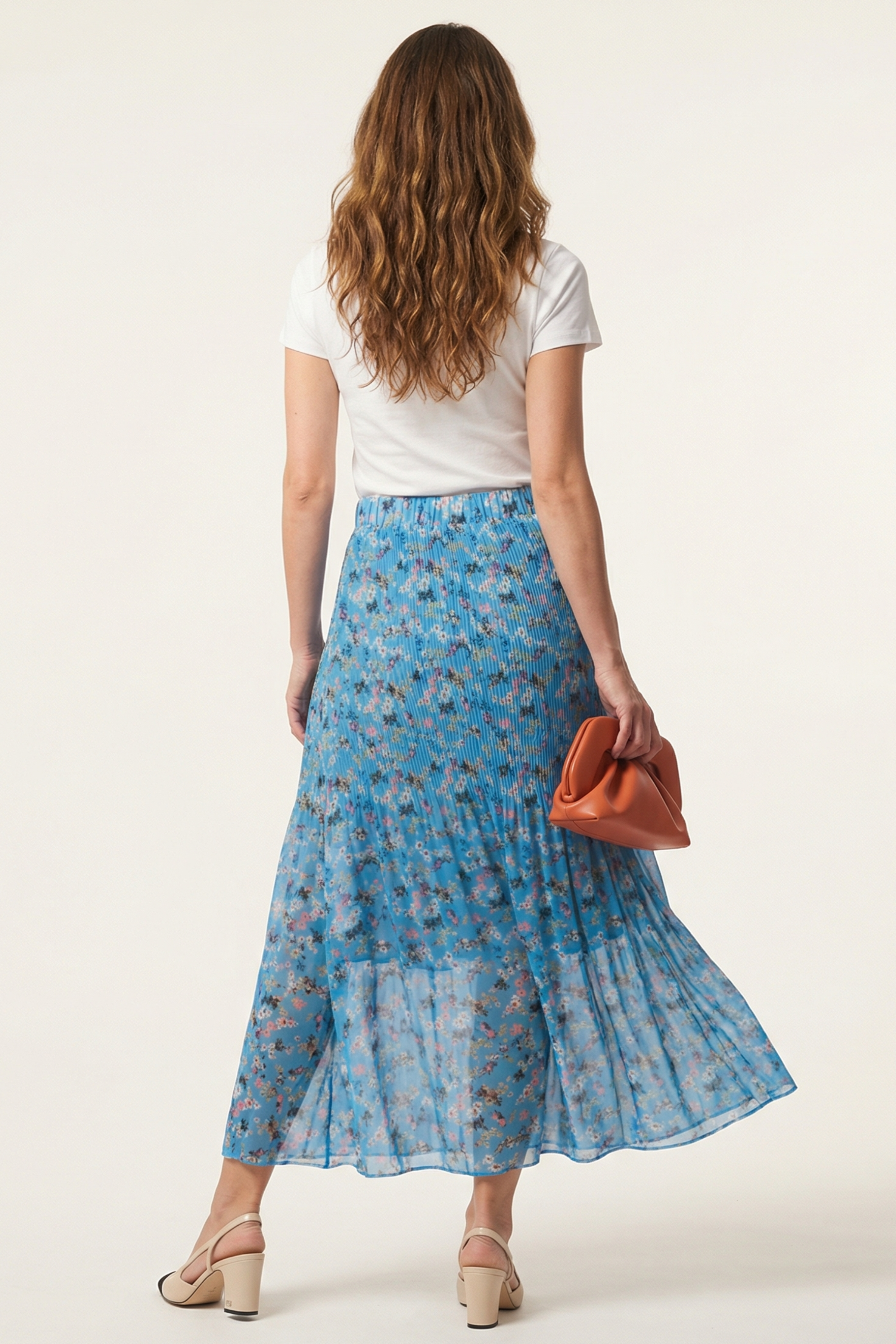 Falda azul rayas plisada de gasa en rayas Lolitas&L