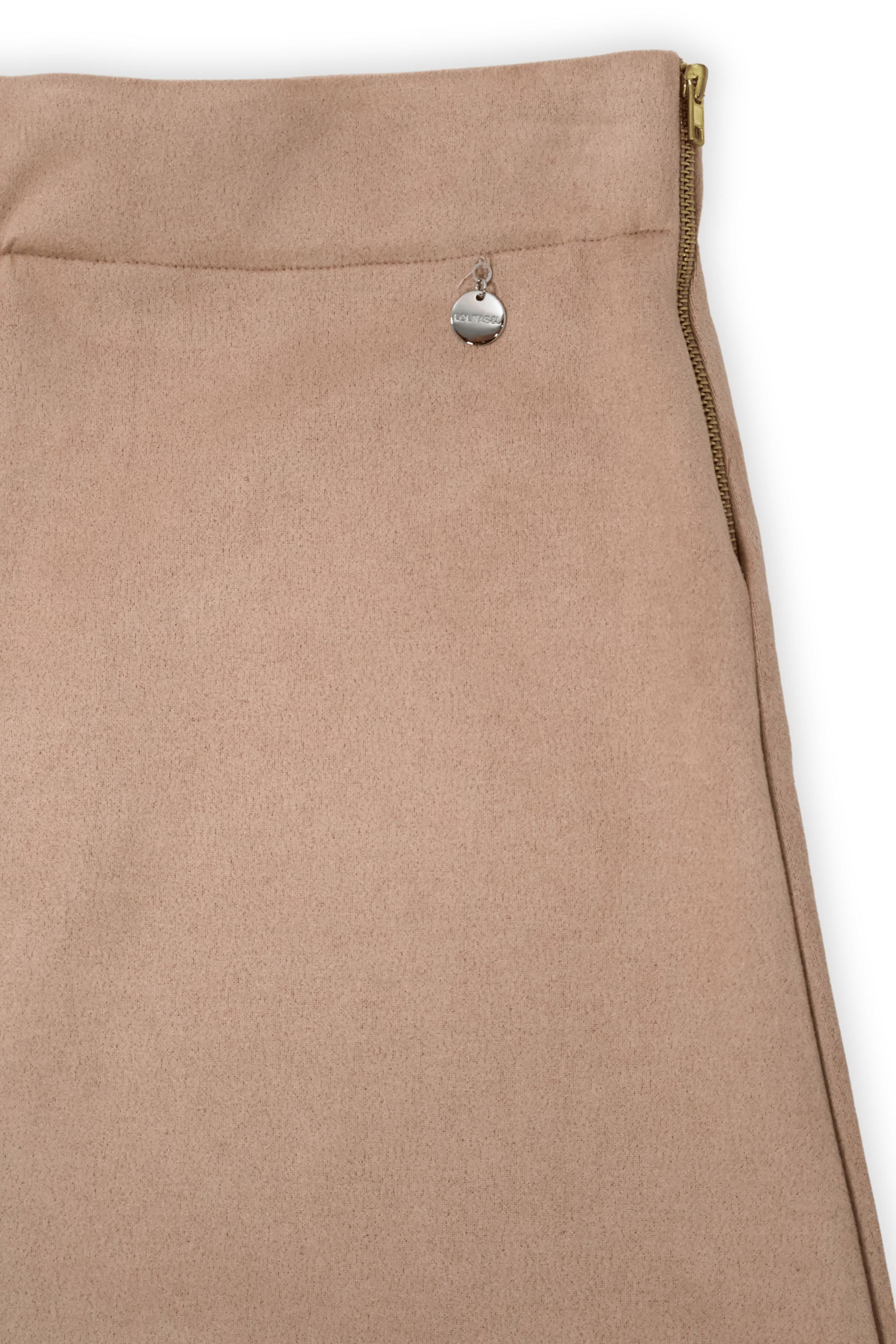 Falda beige antelina acampanada Lolitas&L - lolitasyl.com