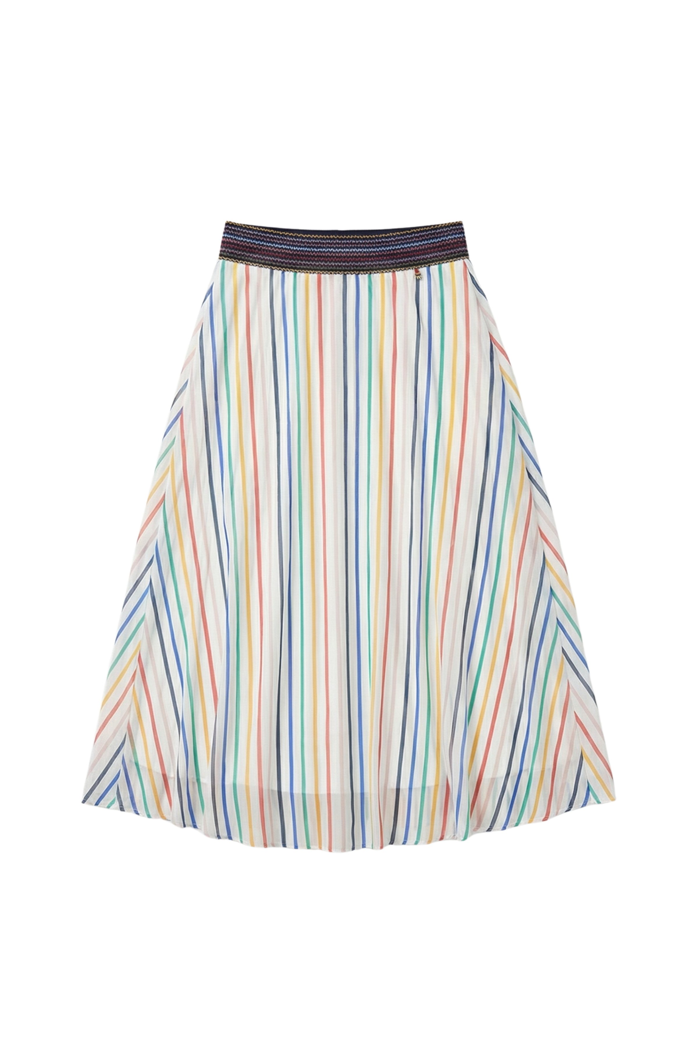 Falda blanca larga estampado rayas multicolor LolitasyL