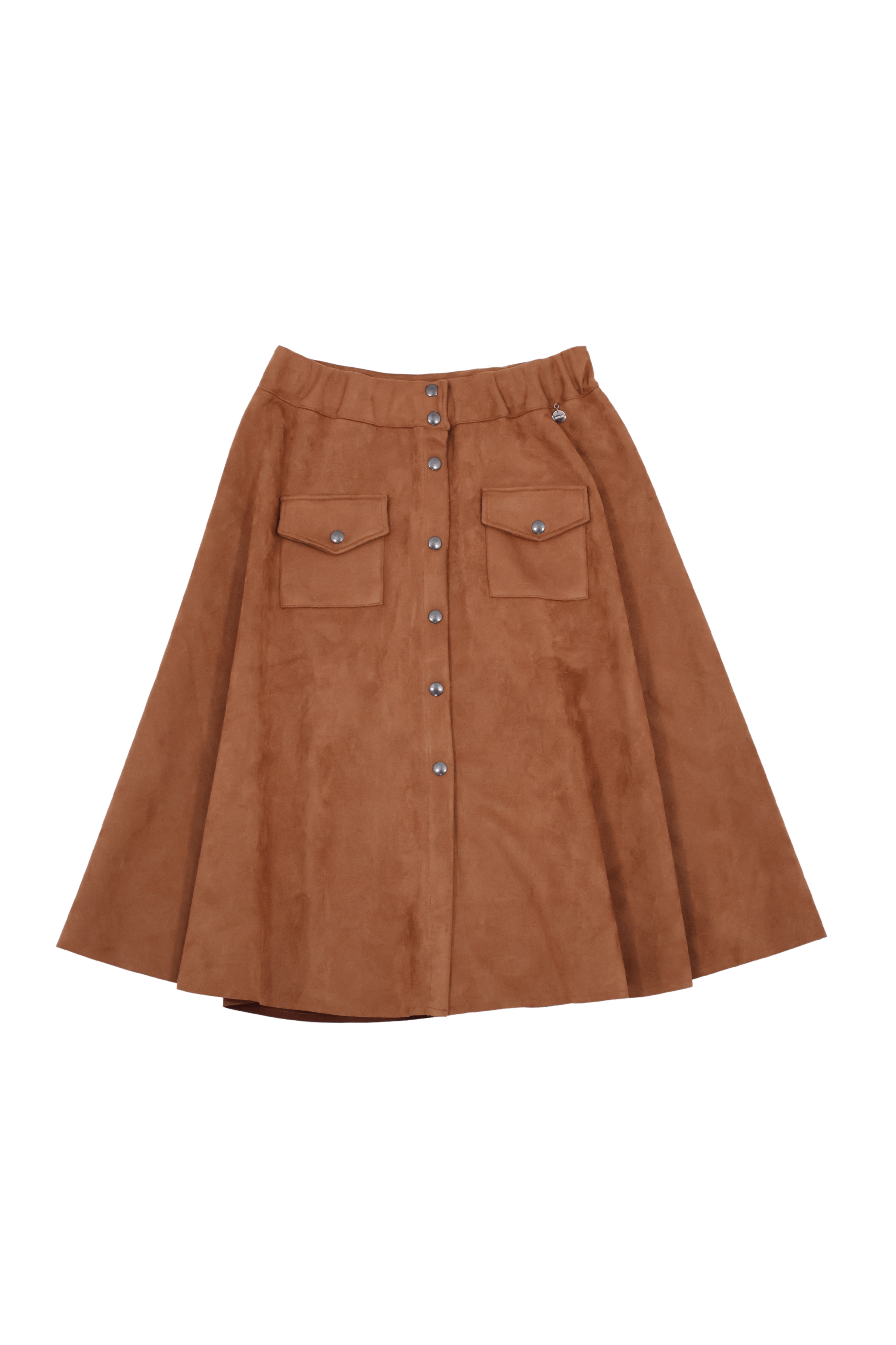 Falda camel antelina con automaticos Lolitas&L - lolitasyl.com