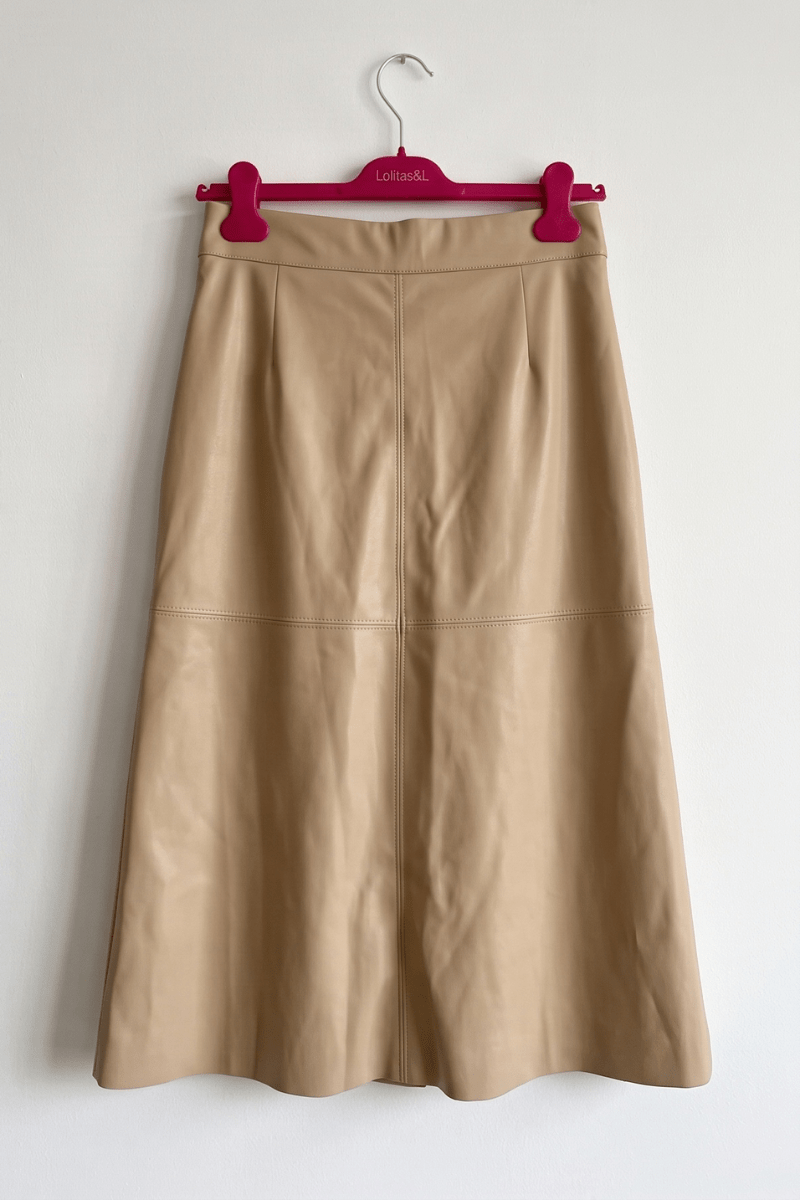 Falda Midi de Polipiel Biscotto Preloved - lolitasyl.com