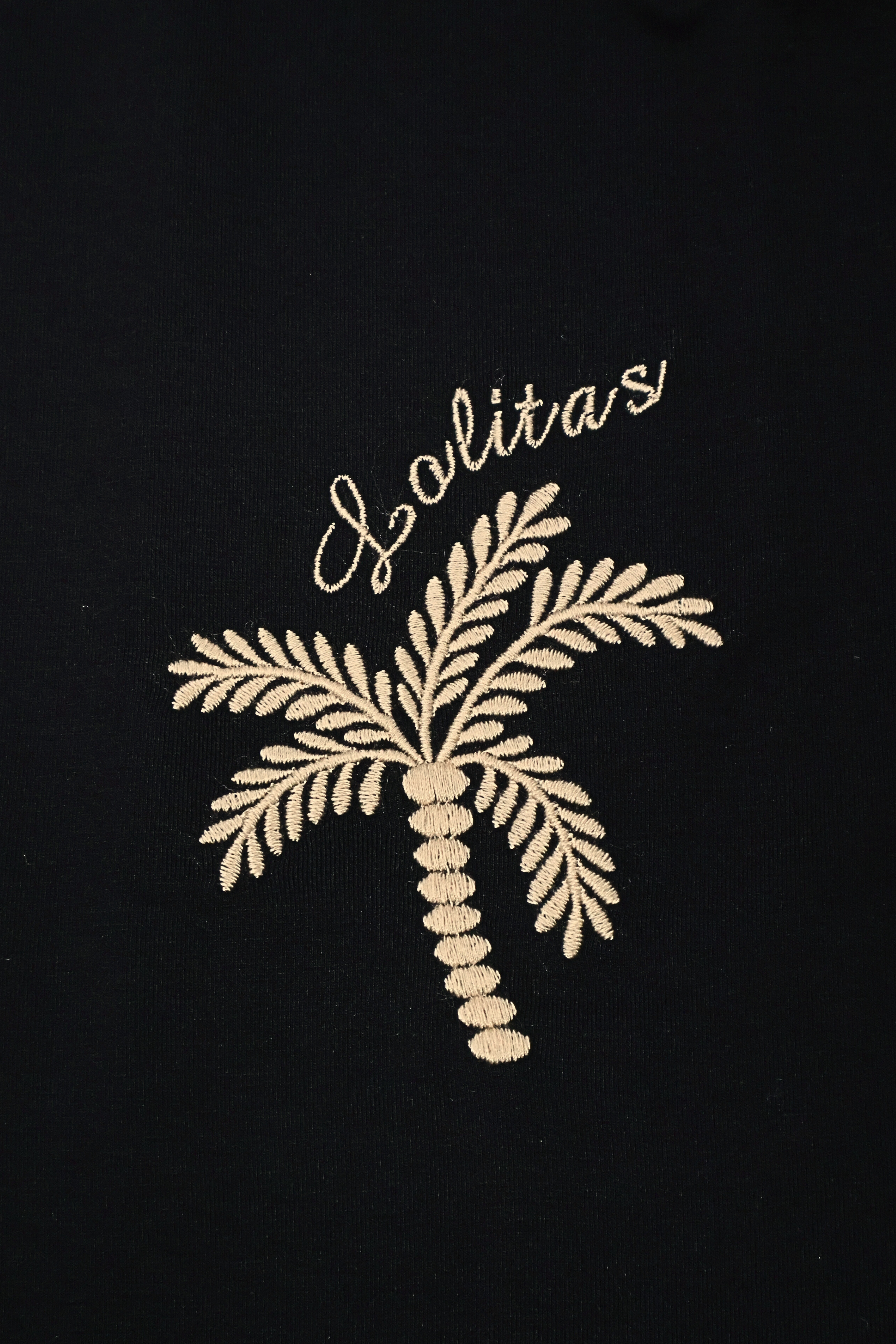 Falda negra larga bordado palmeras con goma Lolitas&L