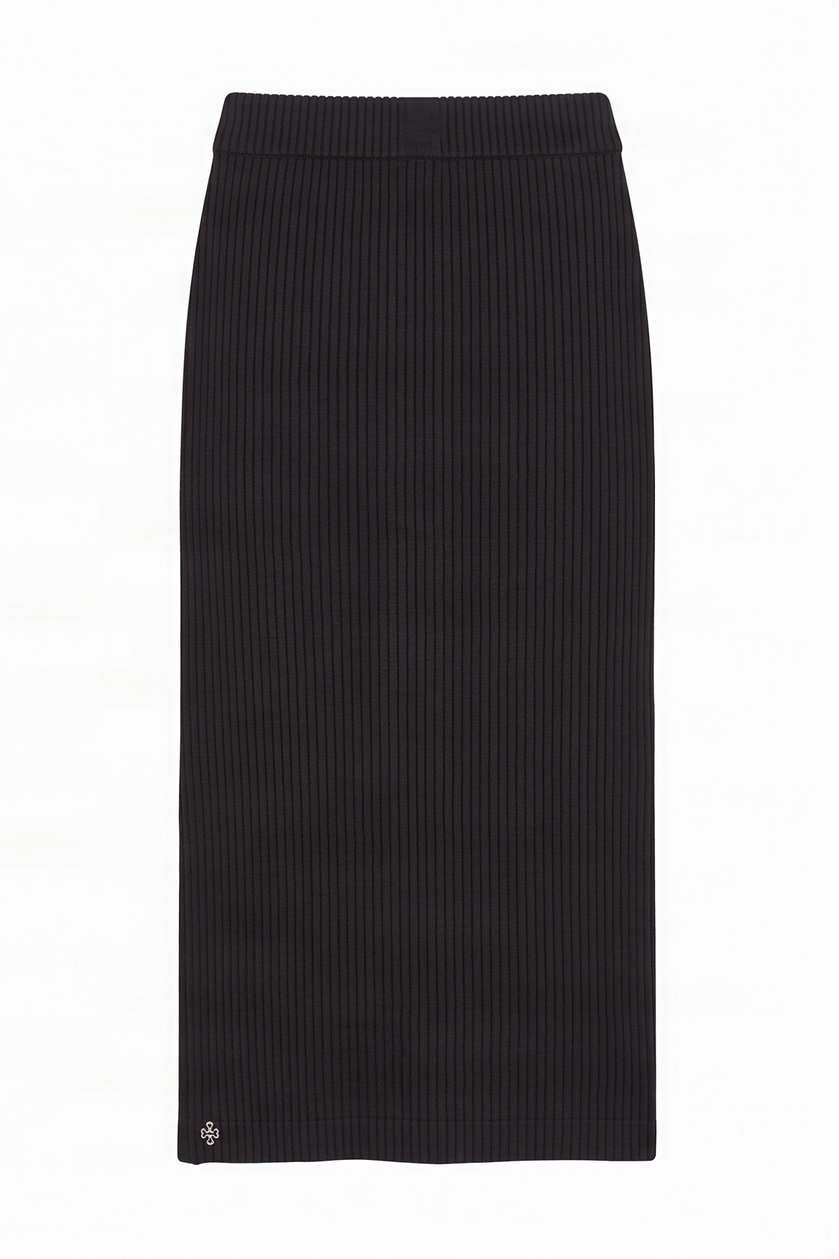 Falda negra punto jacquard rayas con abertura Lolitas&L - lolitasyl.com