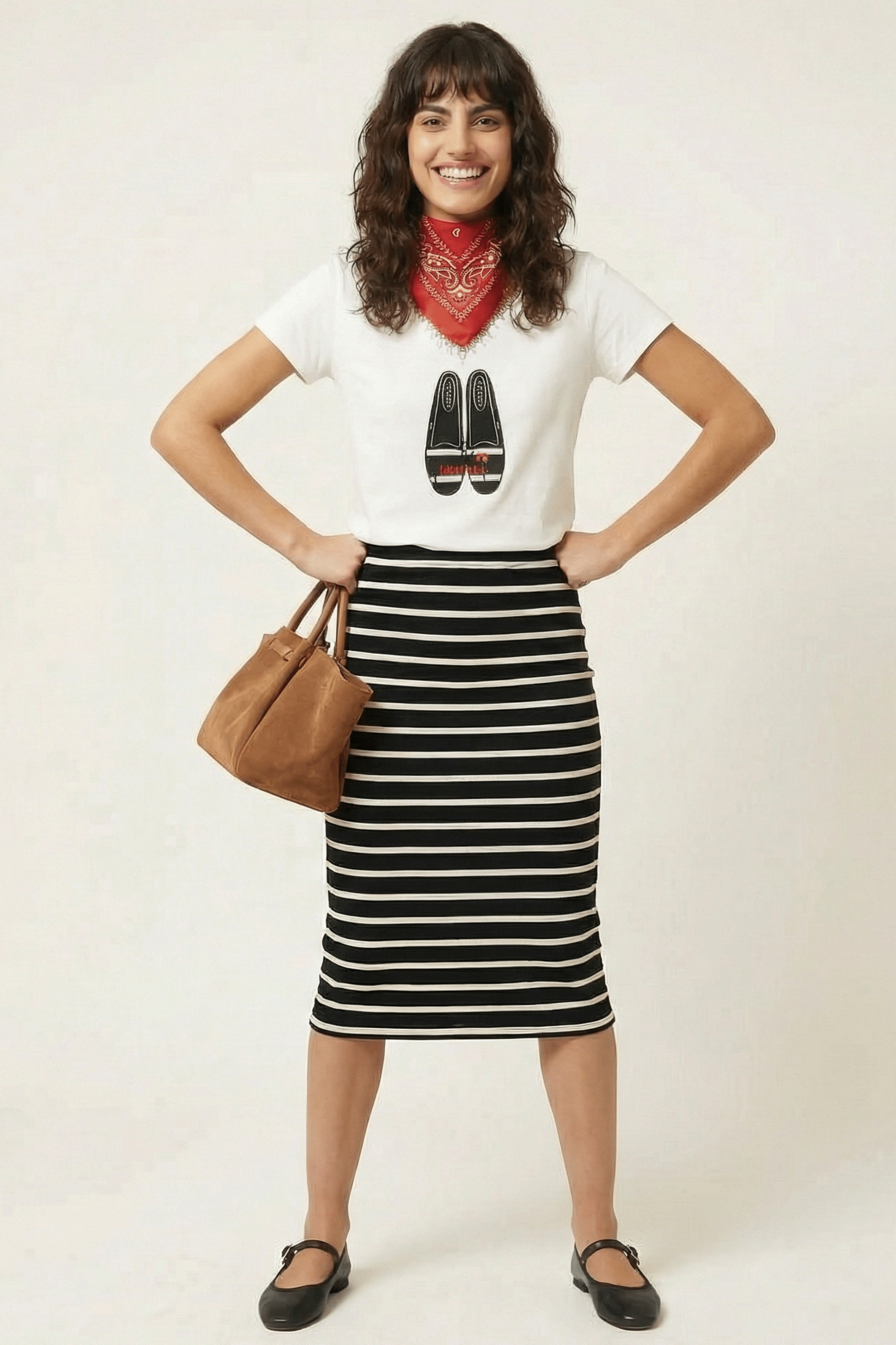 Falda negra rayas con goma y abertura lateral Lolitas&L - lolitasyl.com