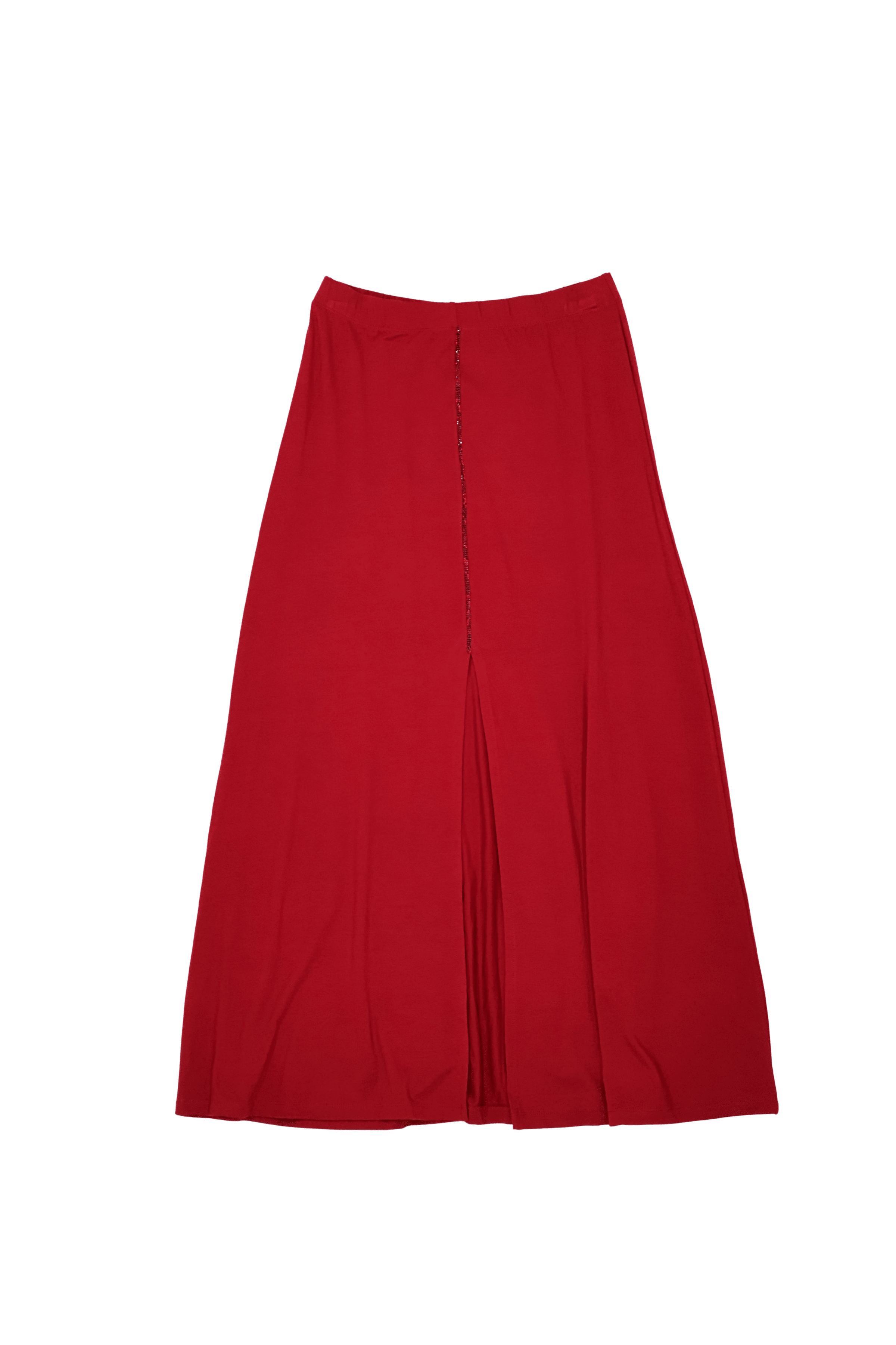 Falfa larga roja con abertura y strass en el delantero Lolitas&L - lolitasyl.com