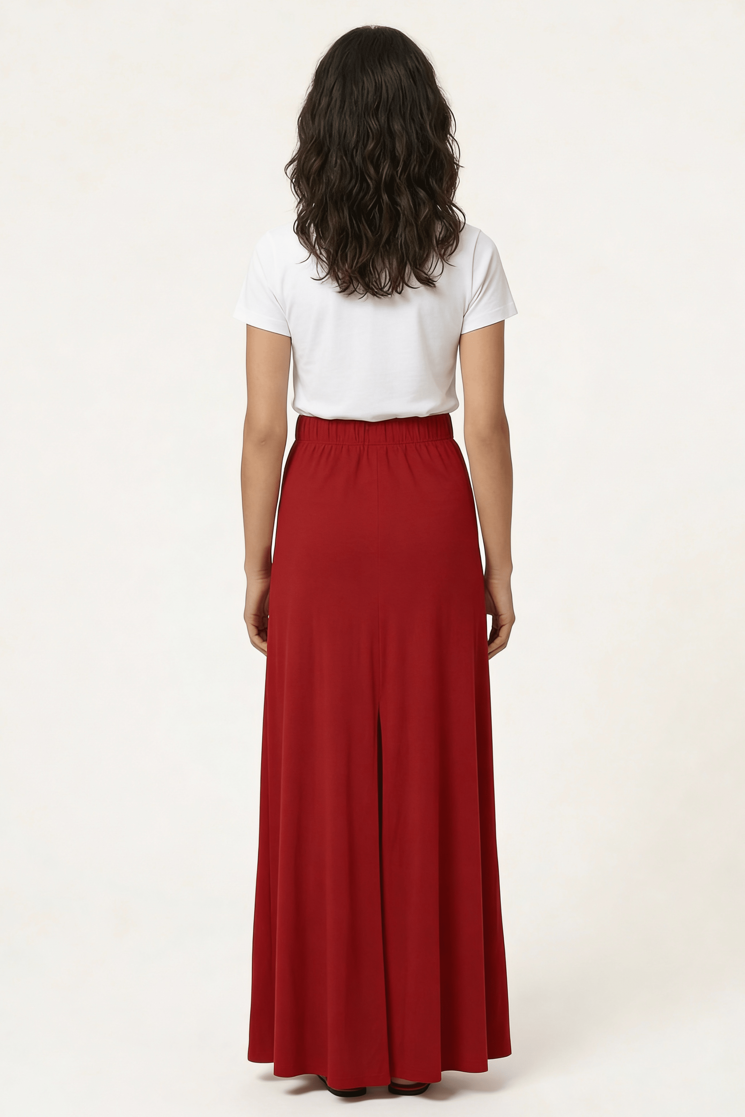 Falfa larga roja con abertura y strass en el delantero Lolitas&L - lolitasyl.com