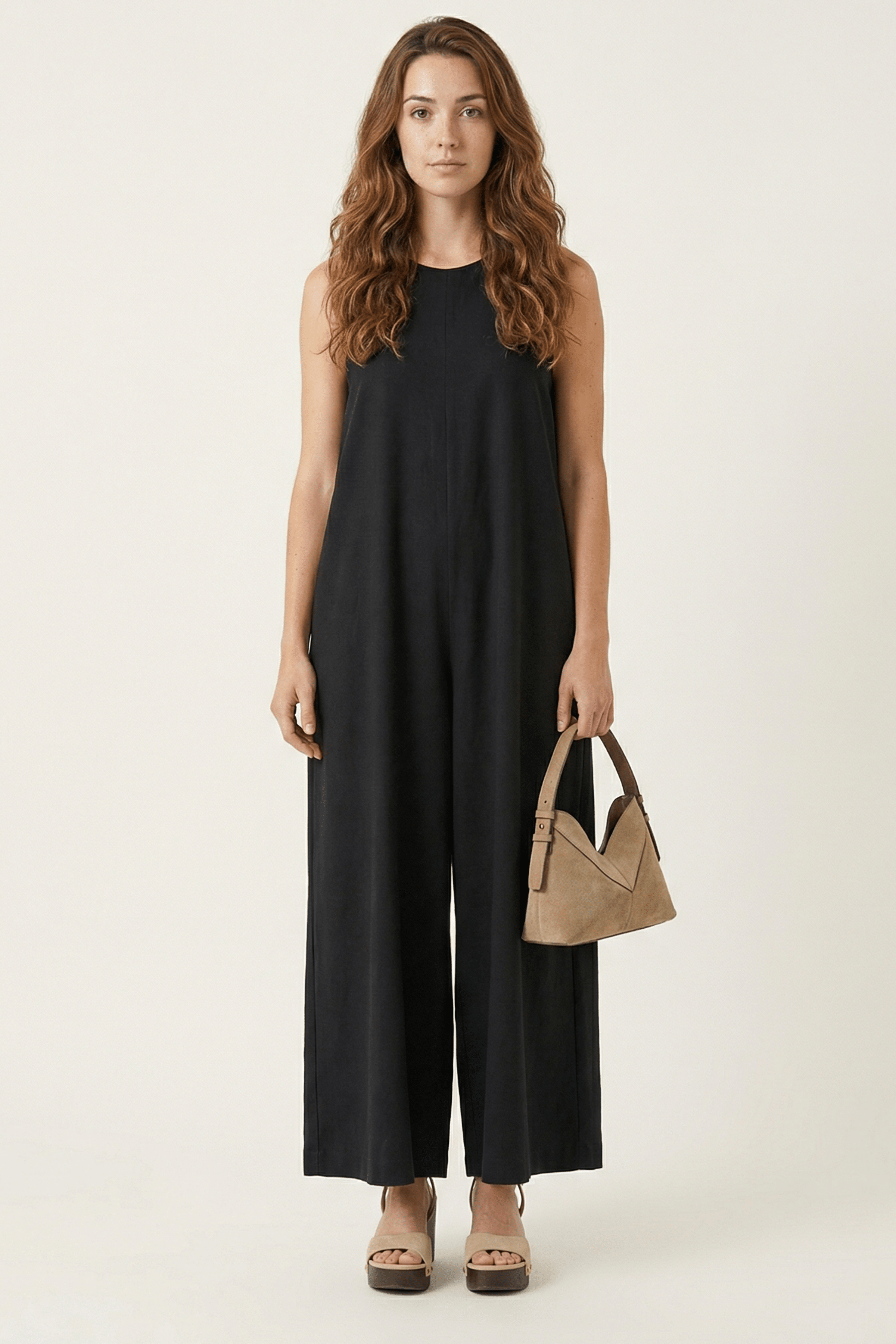 Jumpsuite negro amplio con tirantes Lolitas&L - lolitasyl.com