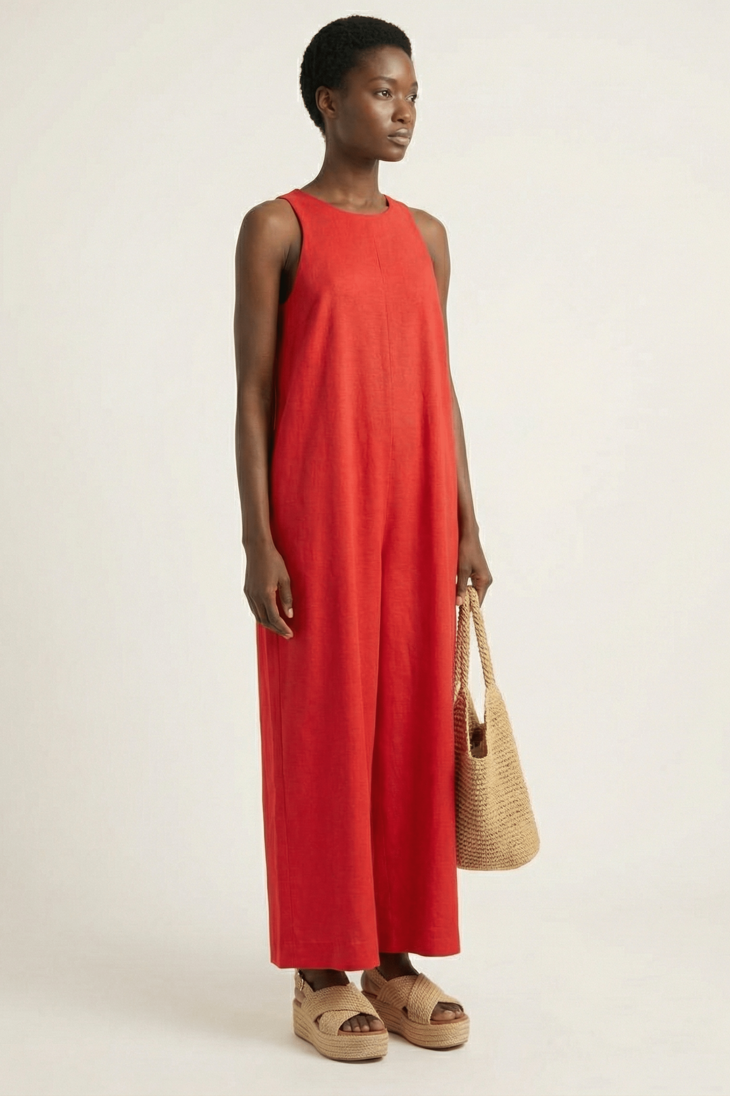 Jumpsuite rojo amplio con tirantes Lolitas&L - lolitasyl.com