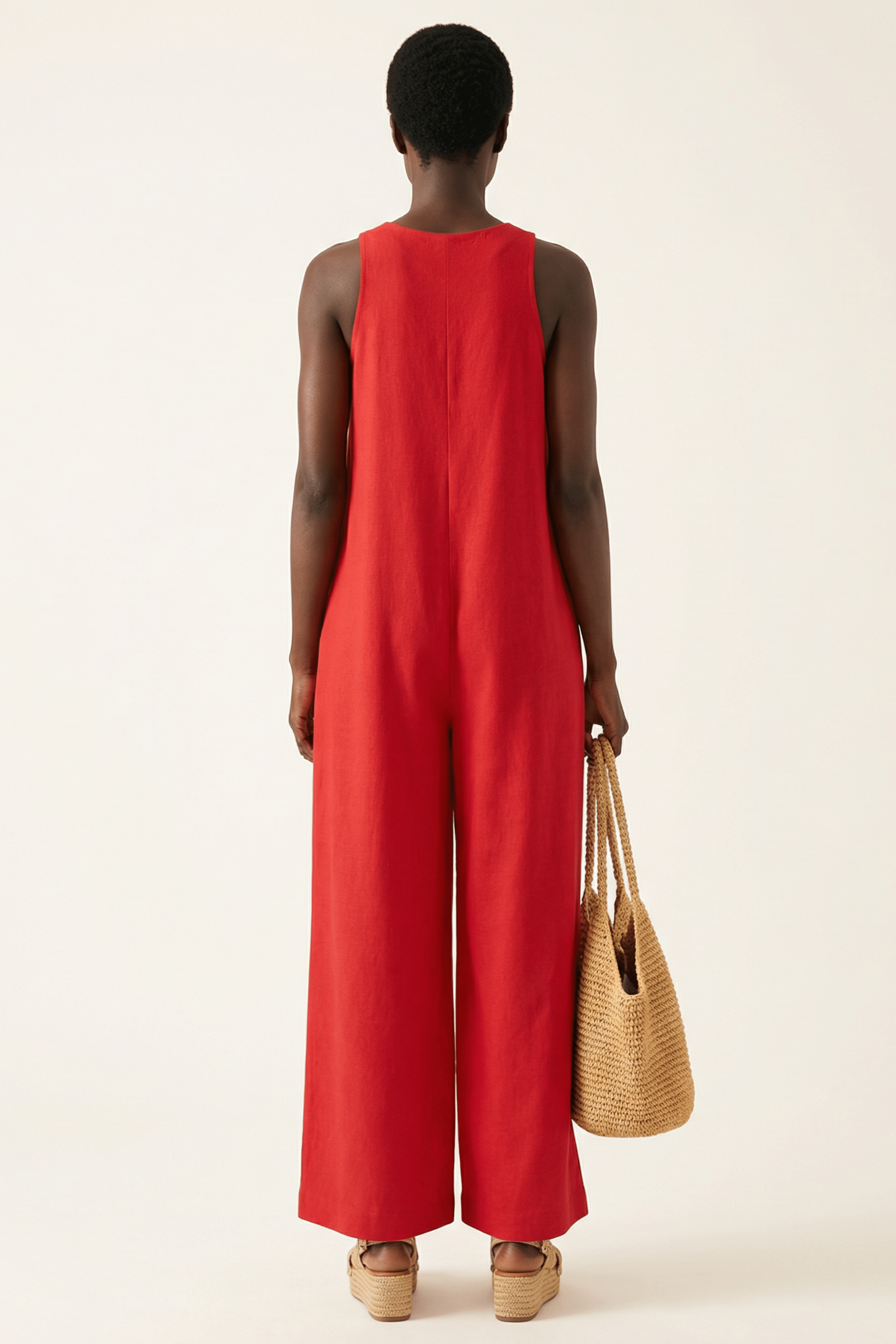 Jumpsuite rojo amplio con tirantes Lolitas&L - lolitasyl.com