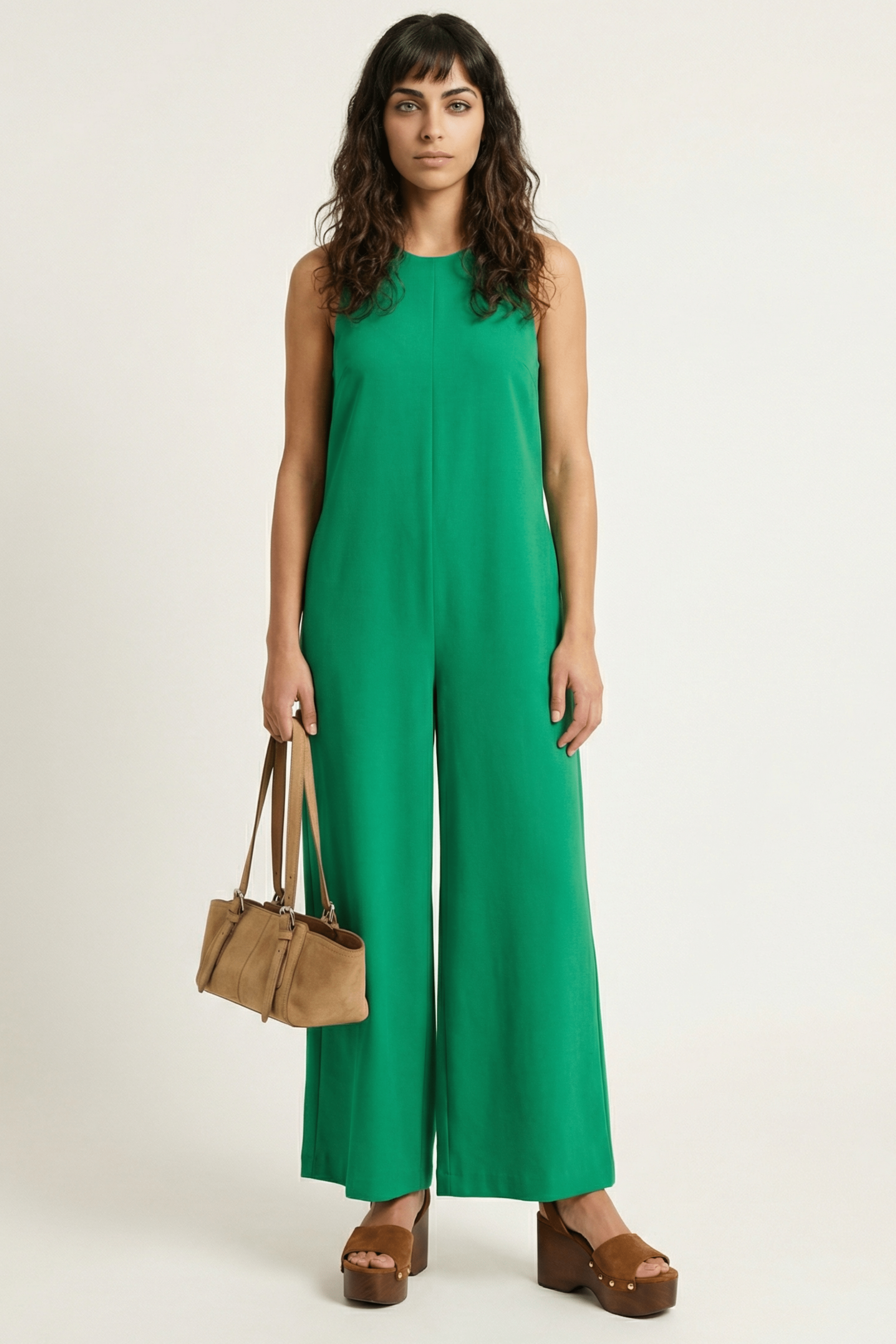 Jumpsuite verde hierba amplio con tirantes Lolitas&L - lolitasyl.com