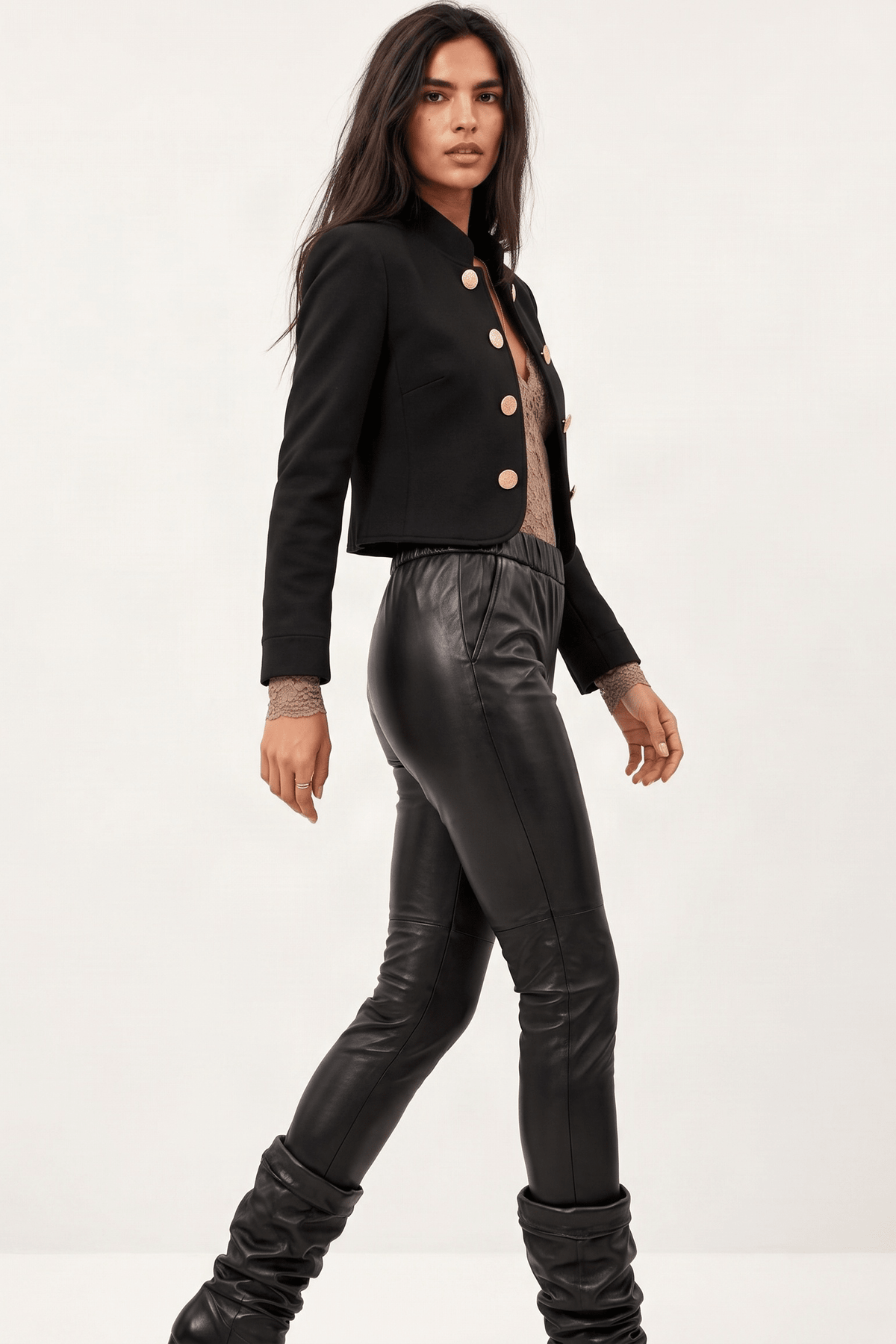 Leggings Negros de Polipiel Efeto Cuero con Ajuste Slim – Lolitas&L - lolitasyl.com