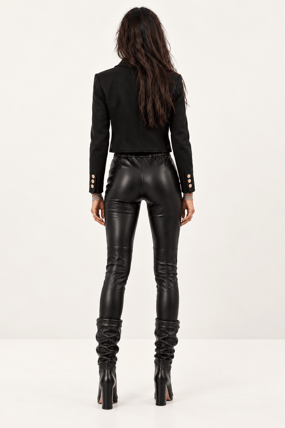 Leggings Negros de Polipiel Efeto Cuero con Ajuste Slim – Lolitas&L - lolitasyl.com