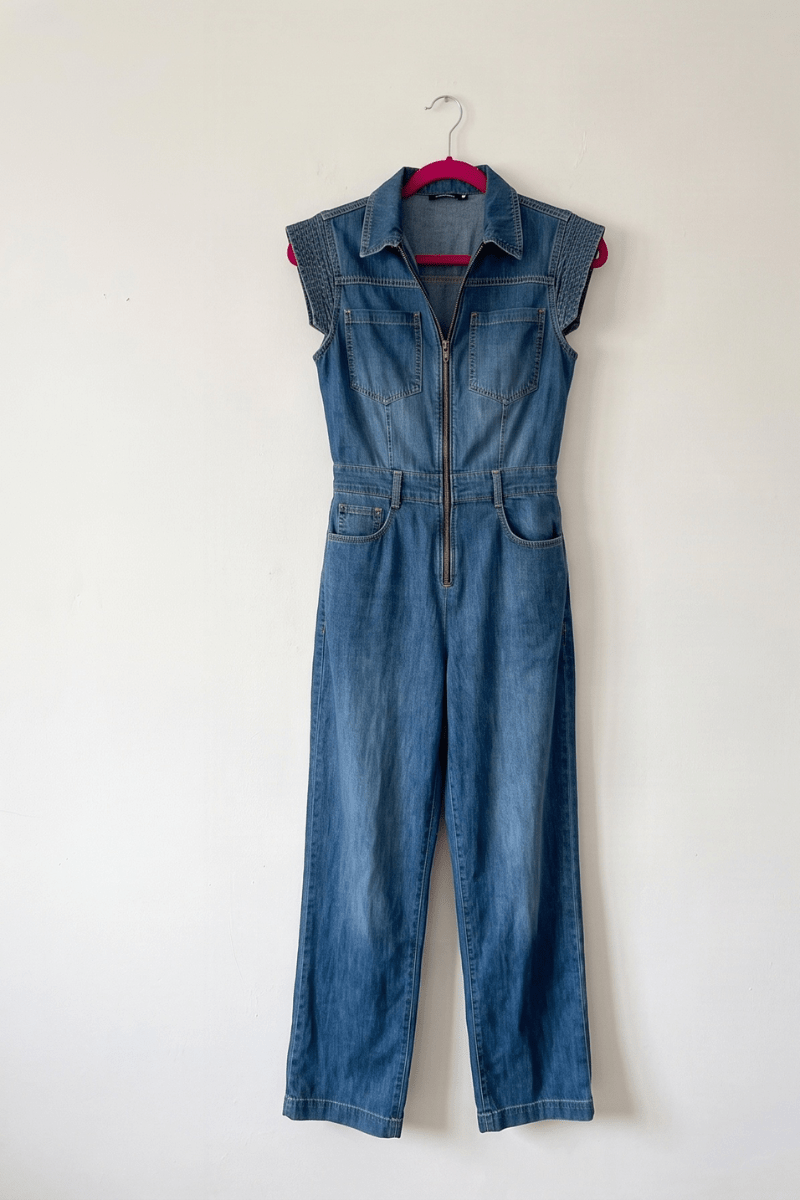 Mono Vaquero Azul con Cremallera y Manga Sisa Preloved - lolitasyl.com