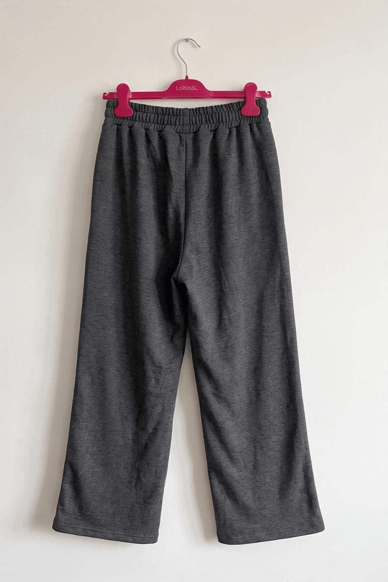 Pantalón Ancho Gris Vigoré con Bordado Lateral Preloved - lolitasyl.com