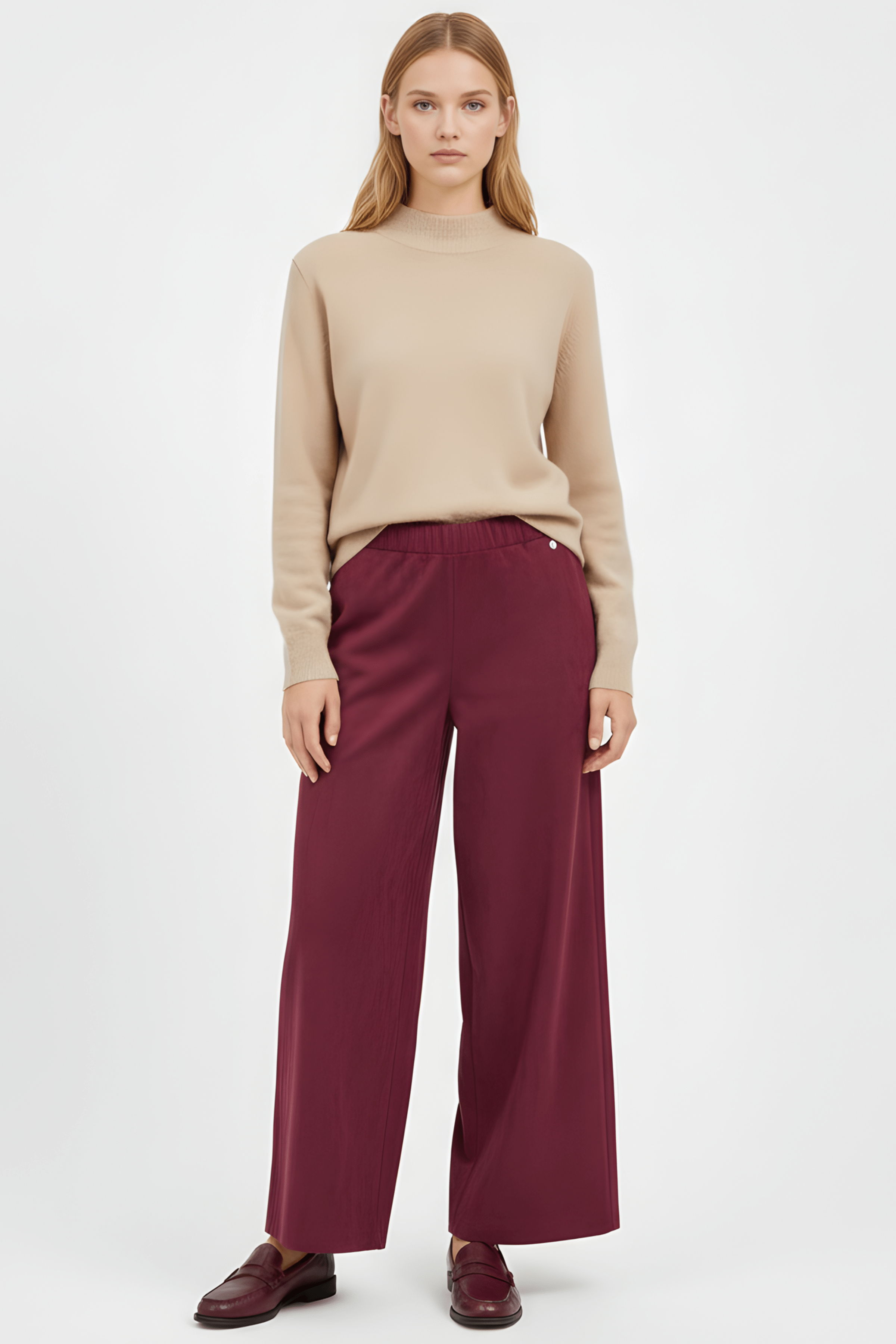 Pantalon antelina granate con cremallera en la espada Lolitas&L - lolitasyl.com