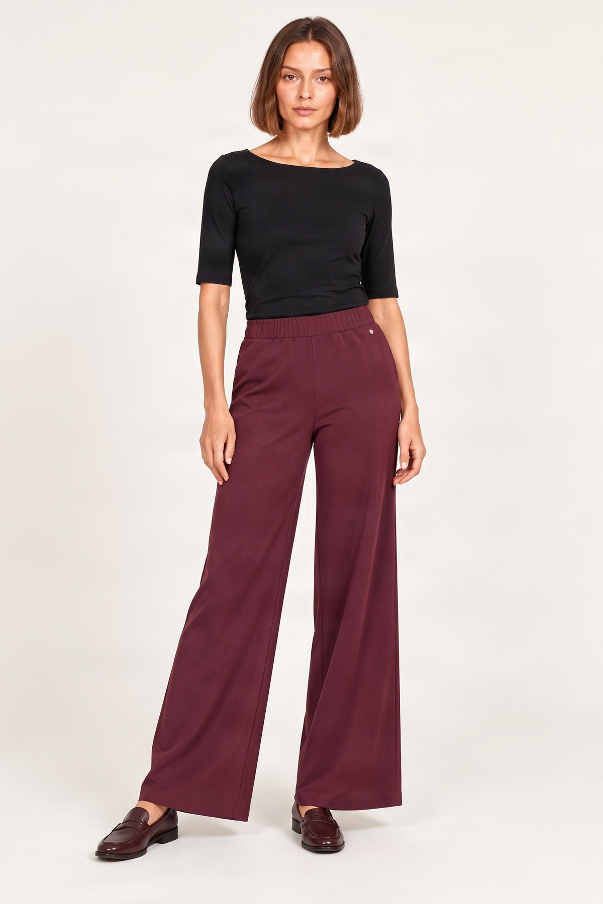 Pantalon antelina granate con cremallera en la espada Lolitas&L