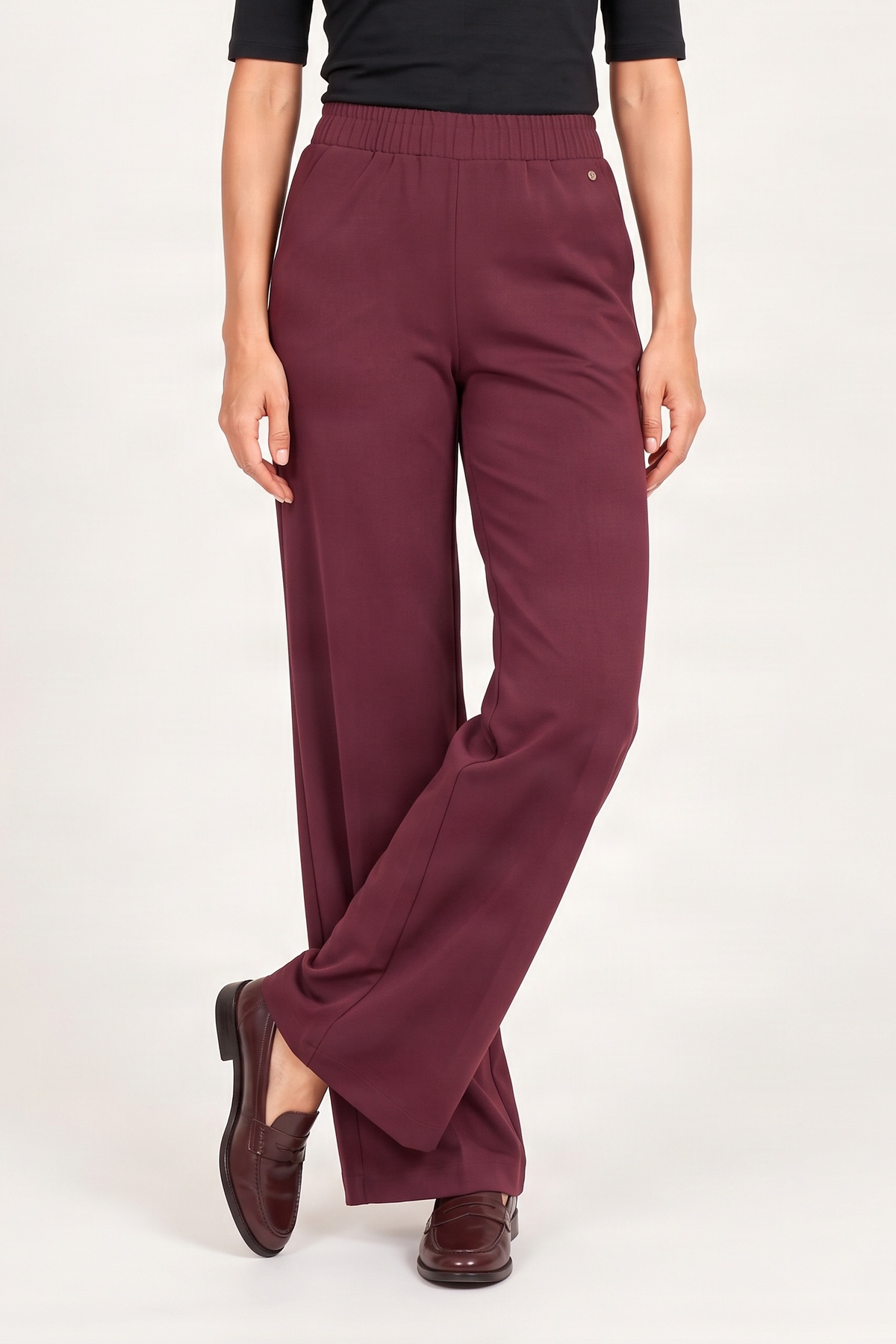 Pantalon antelina granate con cremallera en la espada Lolitas&L