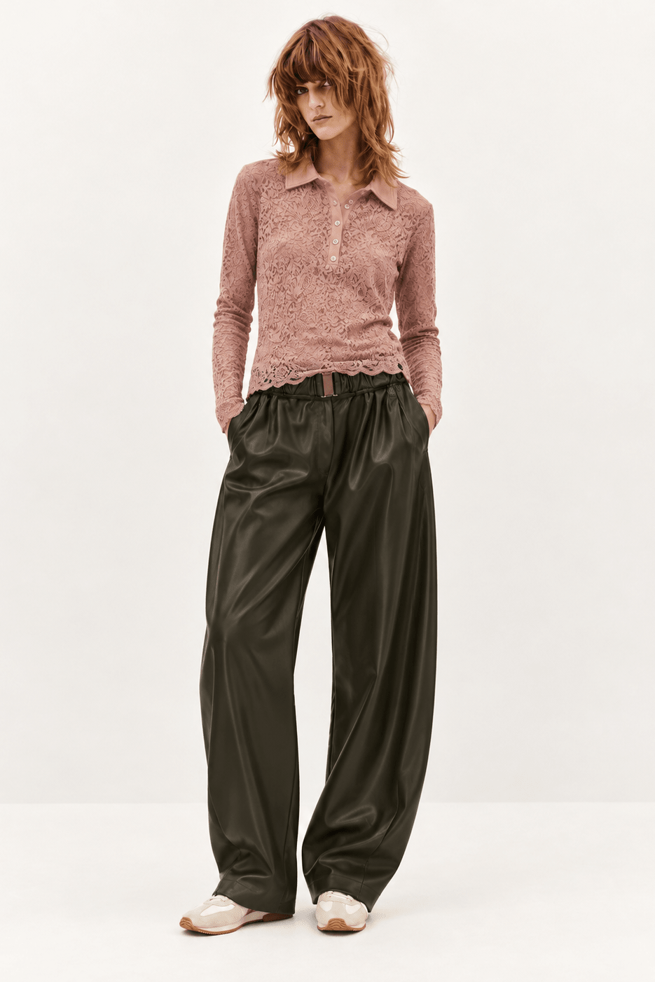 Pantalón Balloon Verde Militar en Similpiel con Cinturón Forrado – Lolitas&L - lolitasyl.com