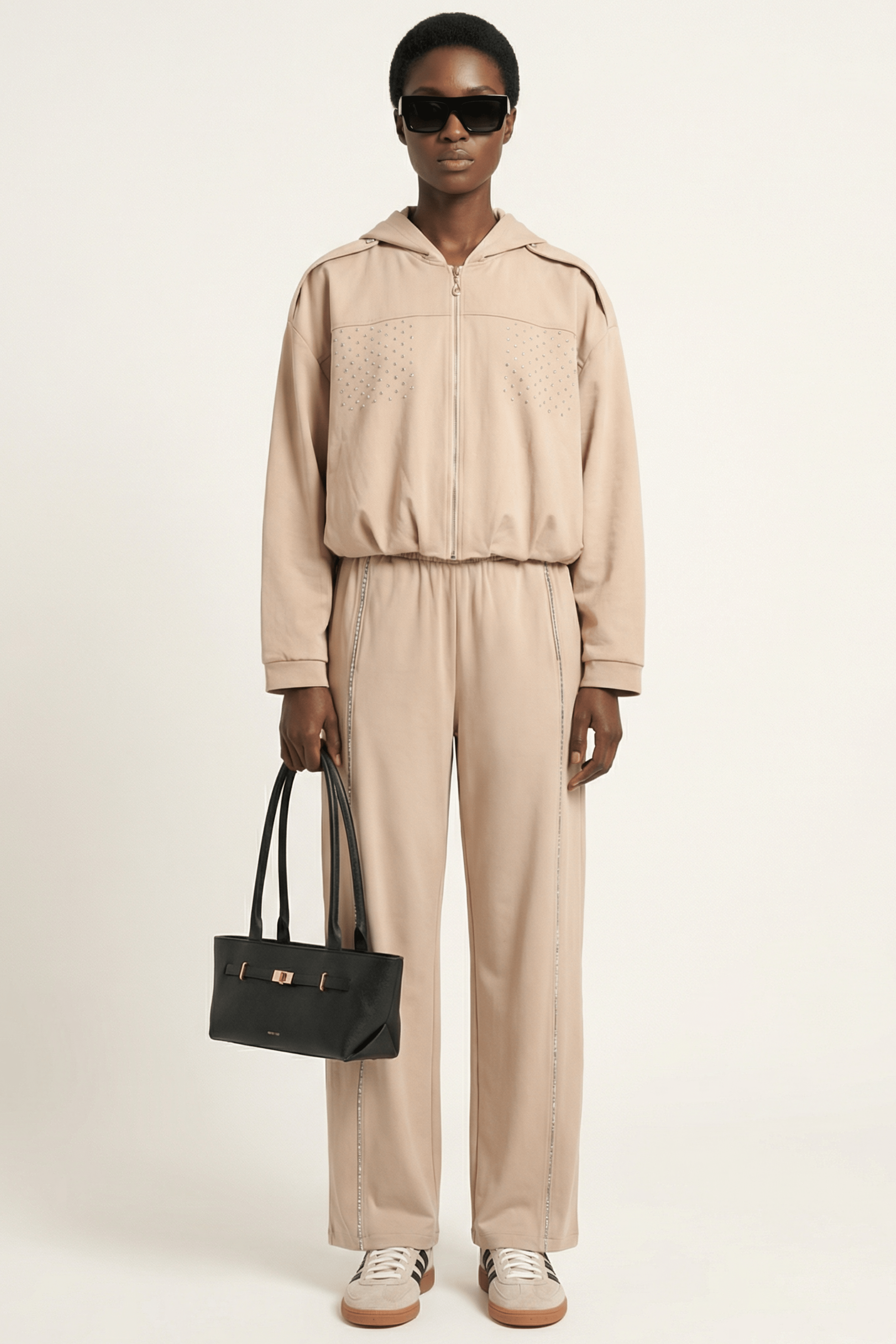 Pantalon beige ballon con goma y strass Lolitas&L - lolitasyl.com