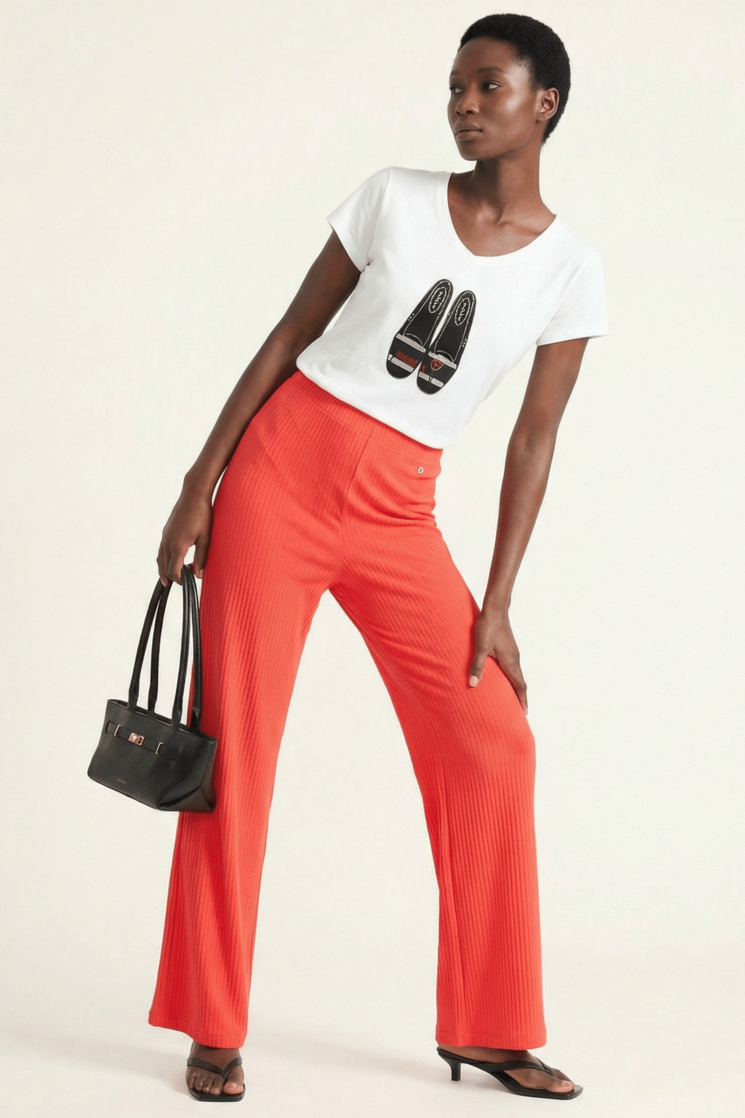 Pantalón coral punto rayado ancho LolitasyL - lolitasyl.com