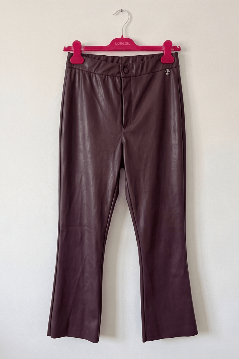 Pantalón de Polipiel Burdeos Preloved - lolitasyl.com
