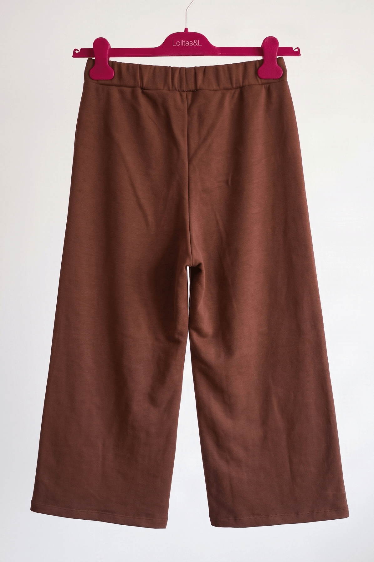 Pantalón de Punto Marrón con Cintura Elástica Preloved - lolitasyl.com