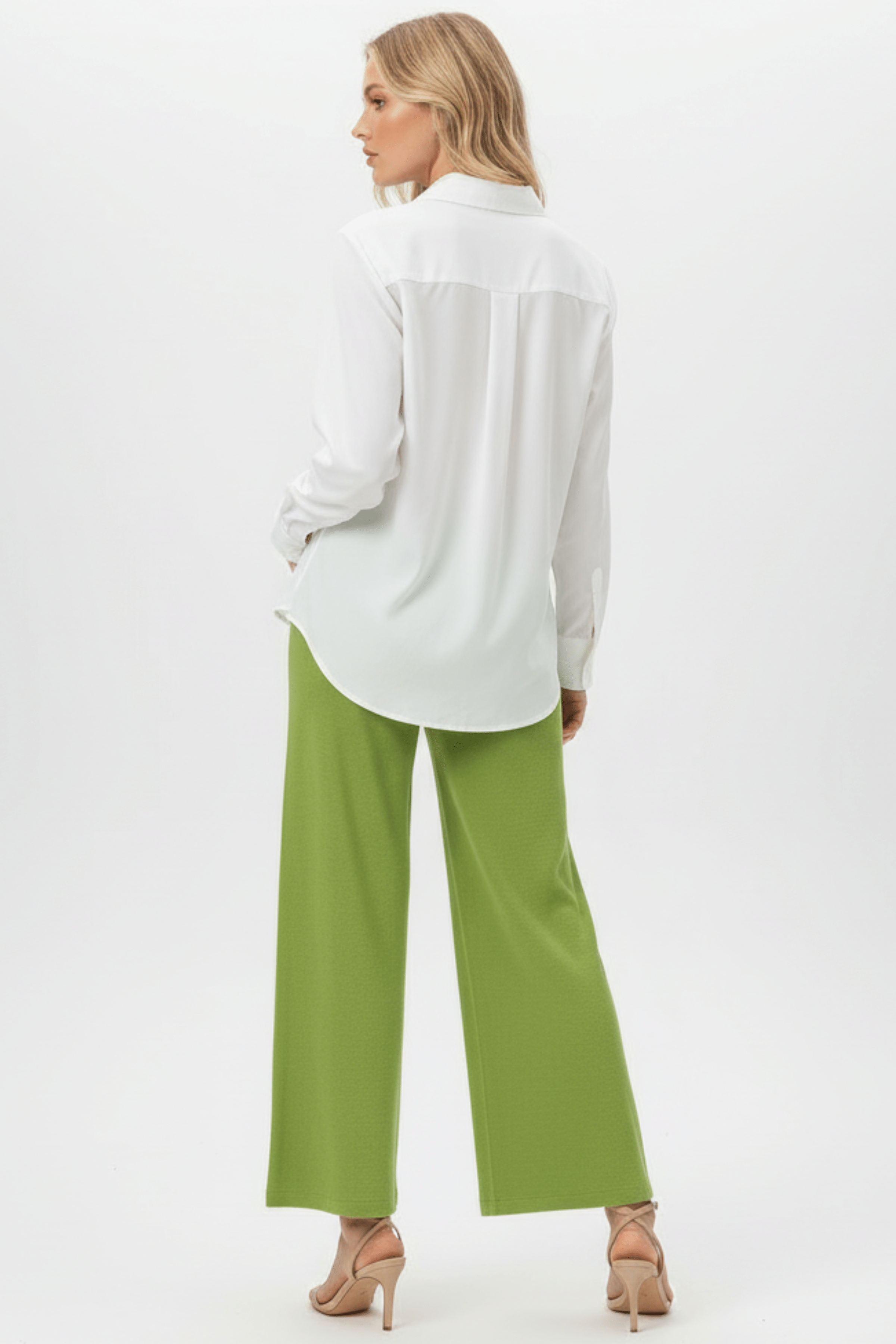 Pantalon de punto verde ancho con strass Lolitas&L - lolitasyl.com