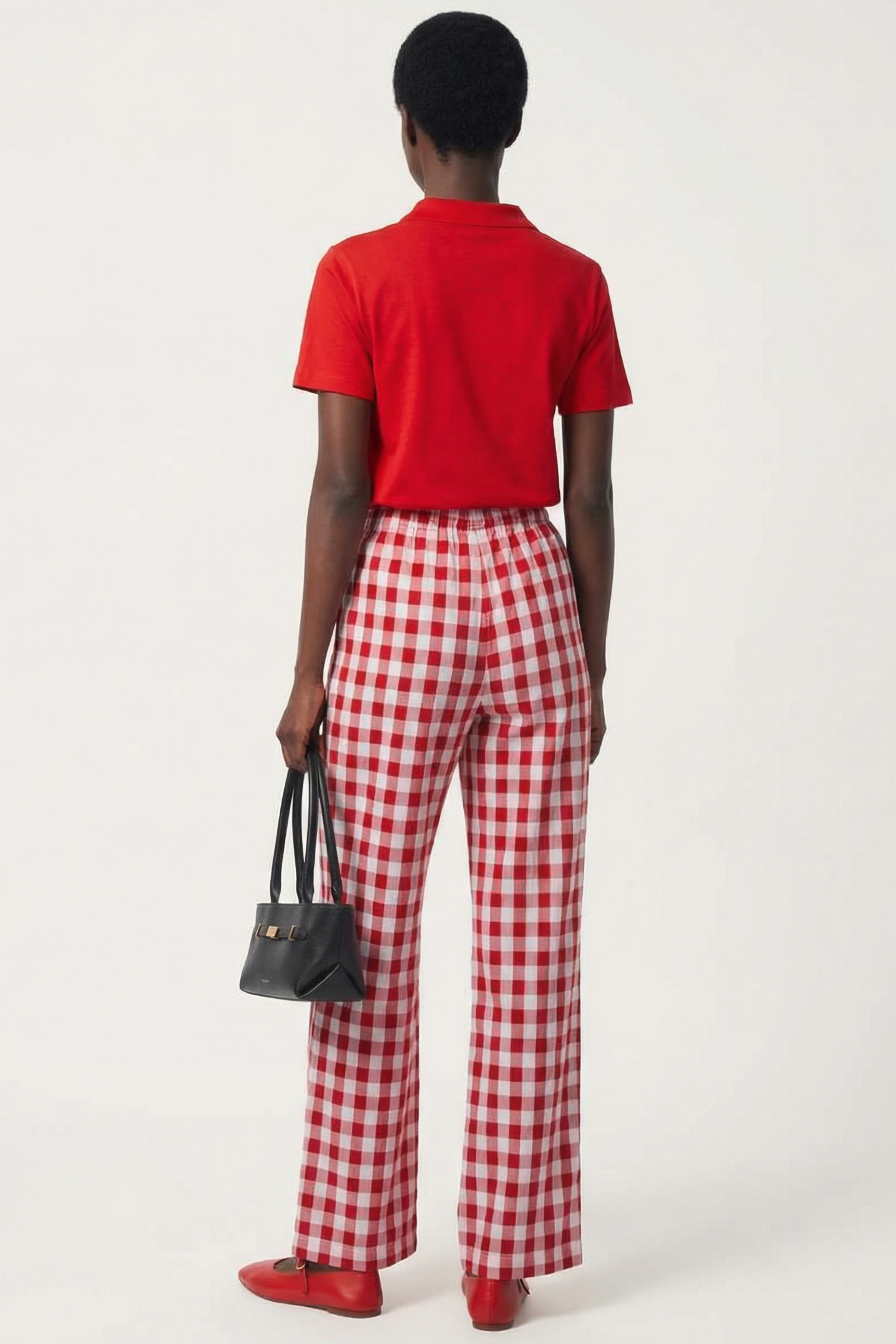 Pantalon estampado cuadros rojo con cinta Lolitas&L
