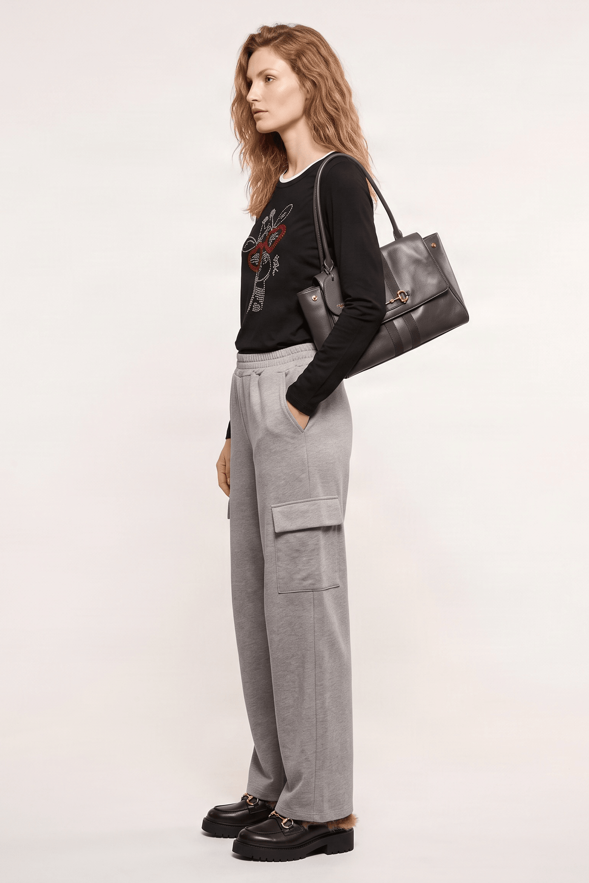 Pantalon gris algodon con bolsillos en el costado Lolitas&L - lolitasyl.com