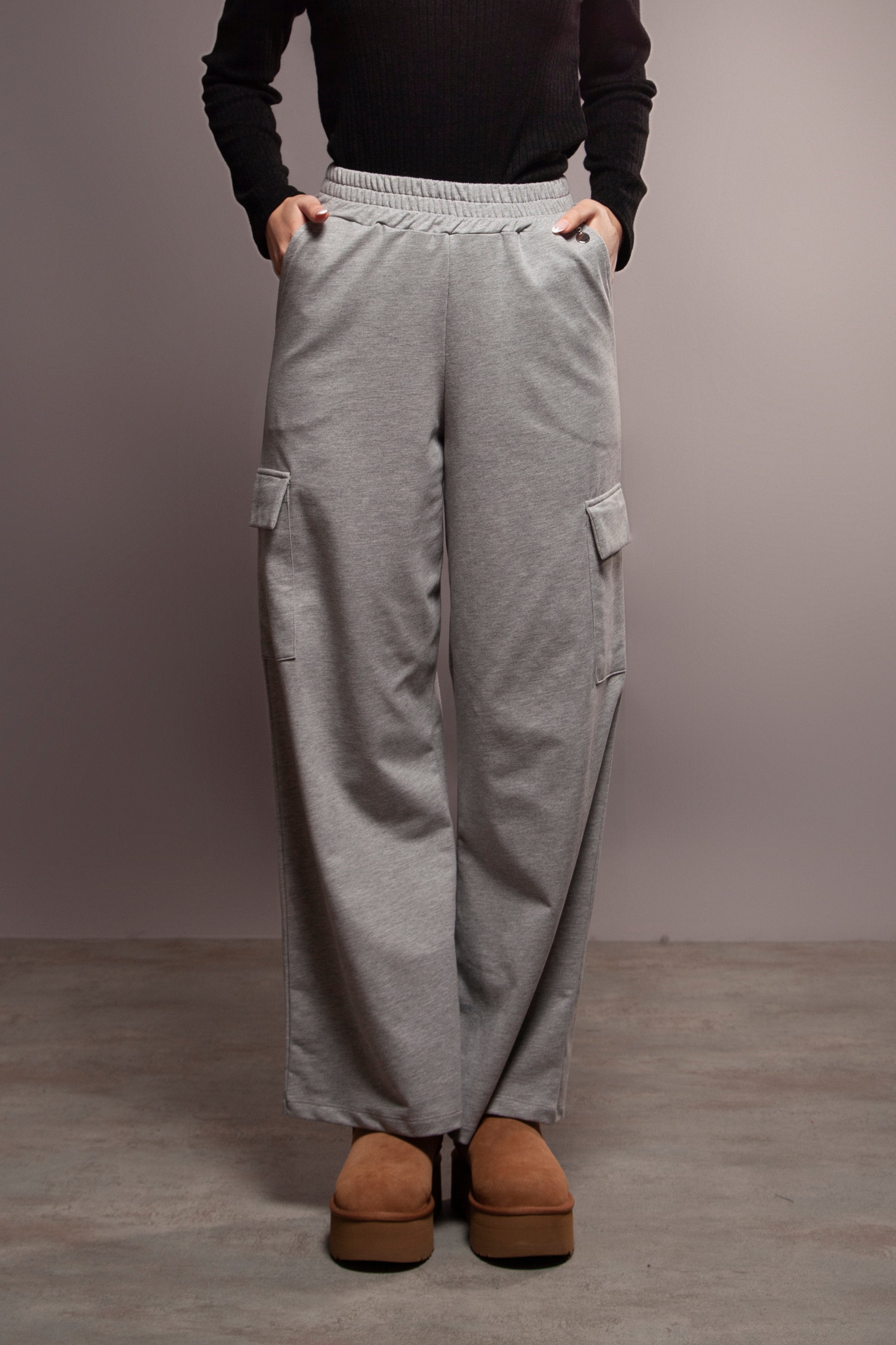 Pantalon gris algodon con bolsillos en el costado Lolitas&L - lolitasyl.com